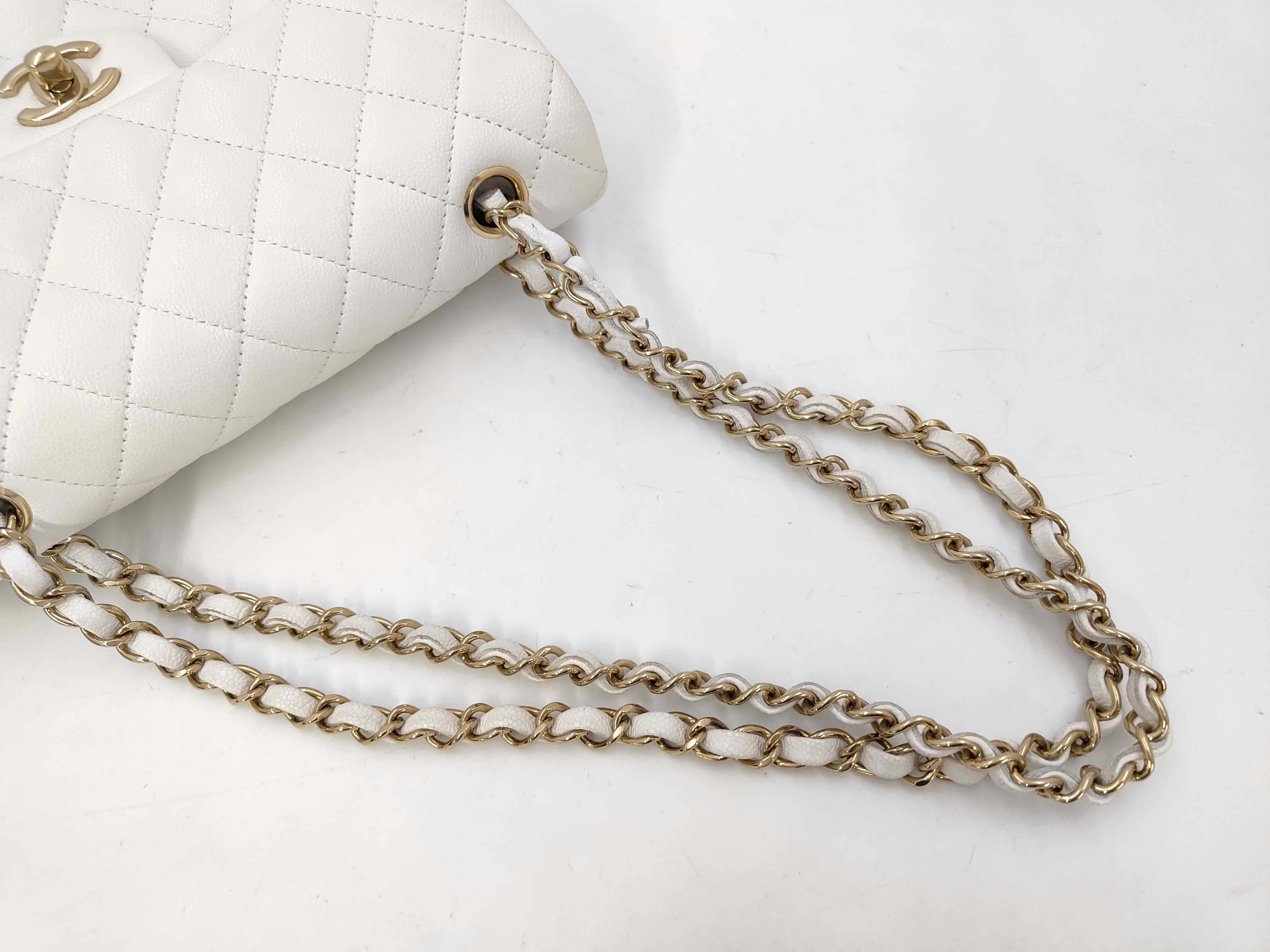 Matelassé Double Flap Caviar Skin Shoulder Bag — view 5