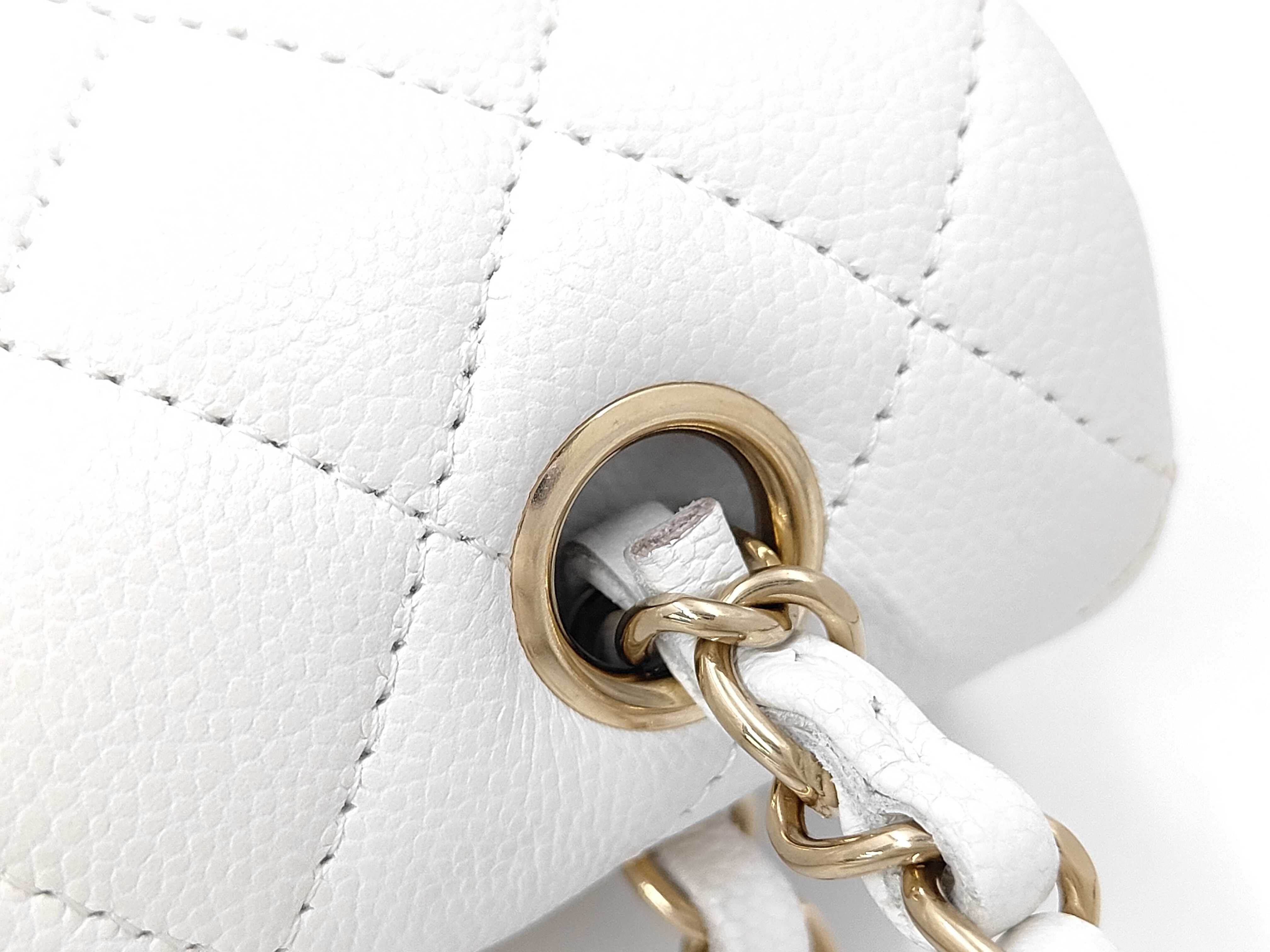 Matelassé Double Flap Caviar Skin Shoulder Bag — view 7