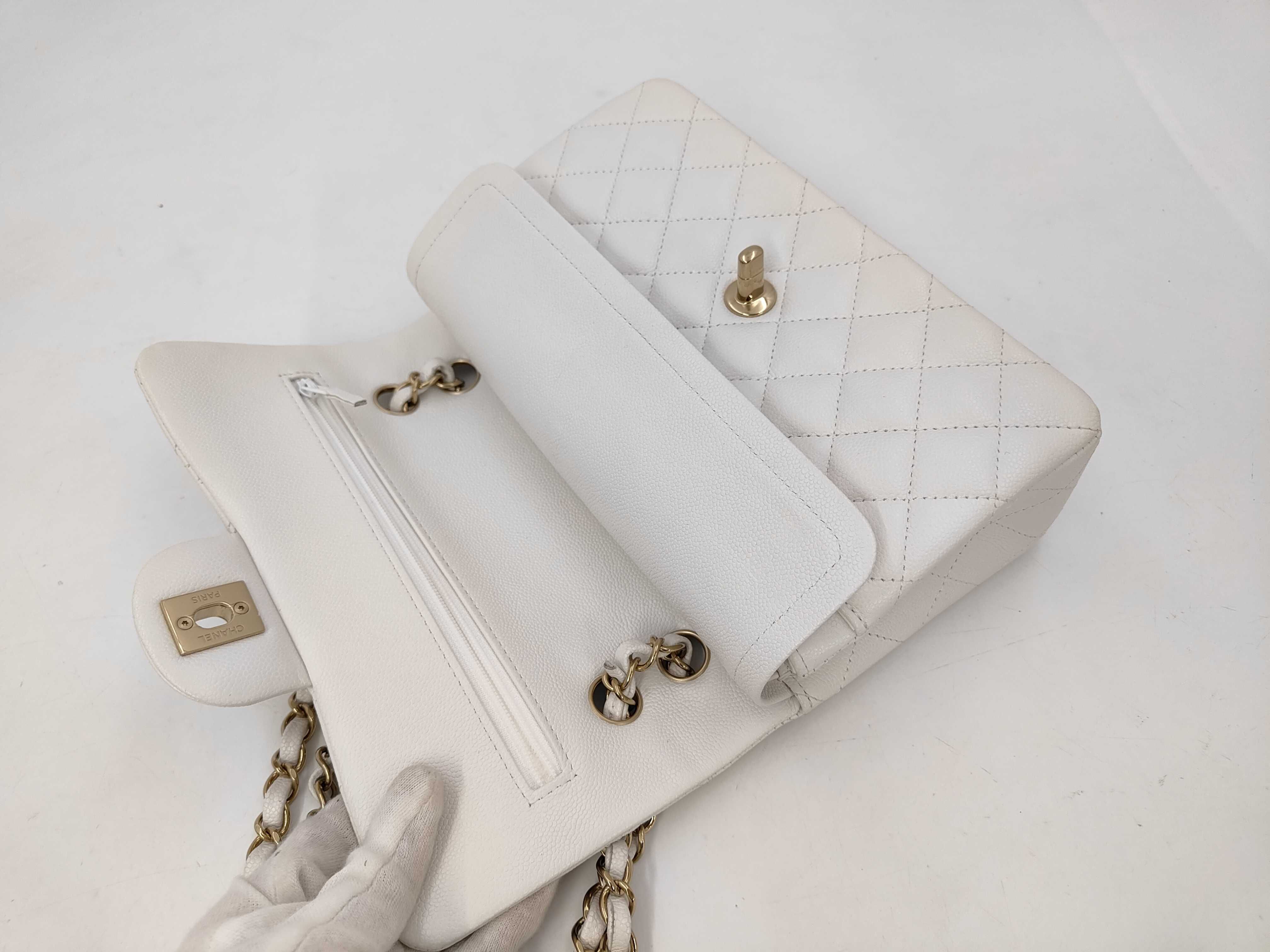 Matelassé Double Flap Caviar Skin Shoulder Bag — view 8