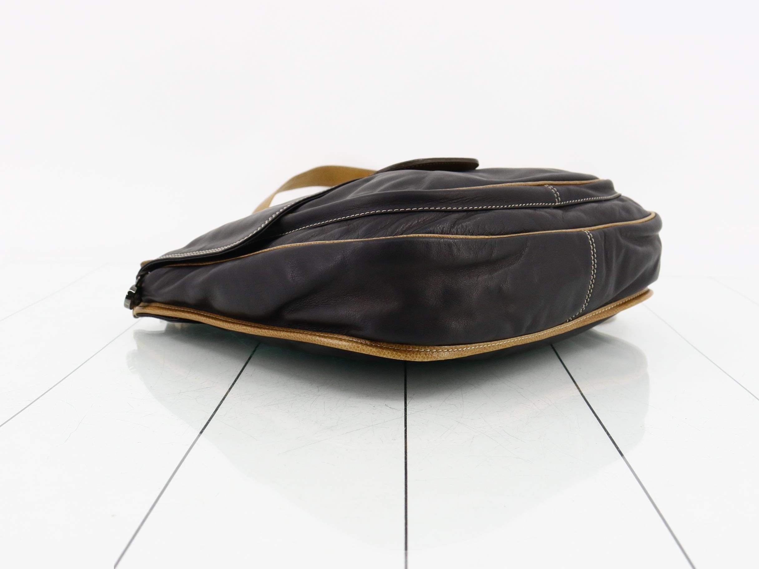 Anagram Shoulder Bag, Leather, Black — view 5