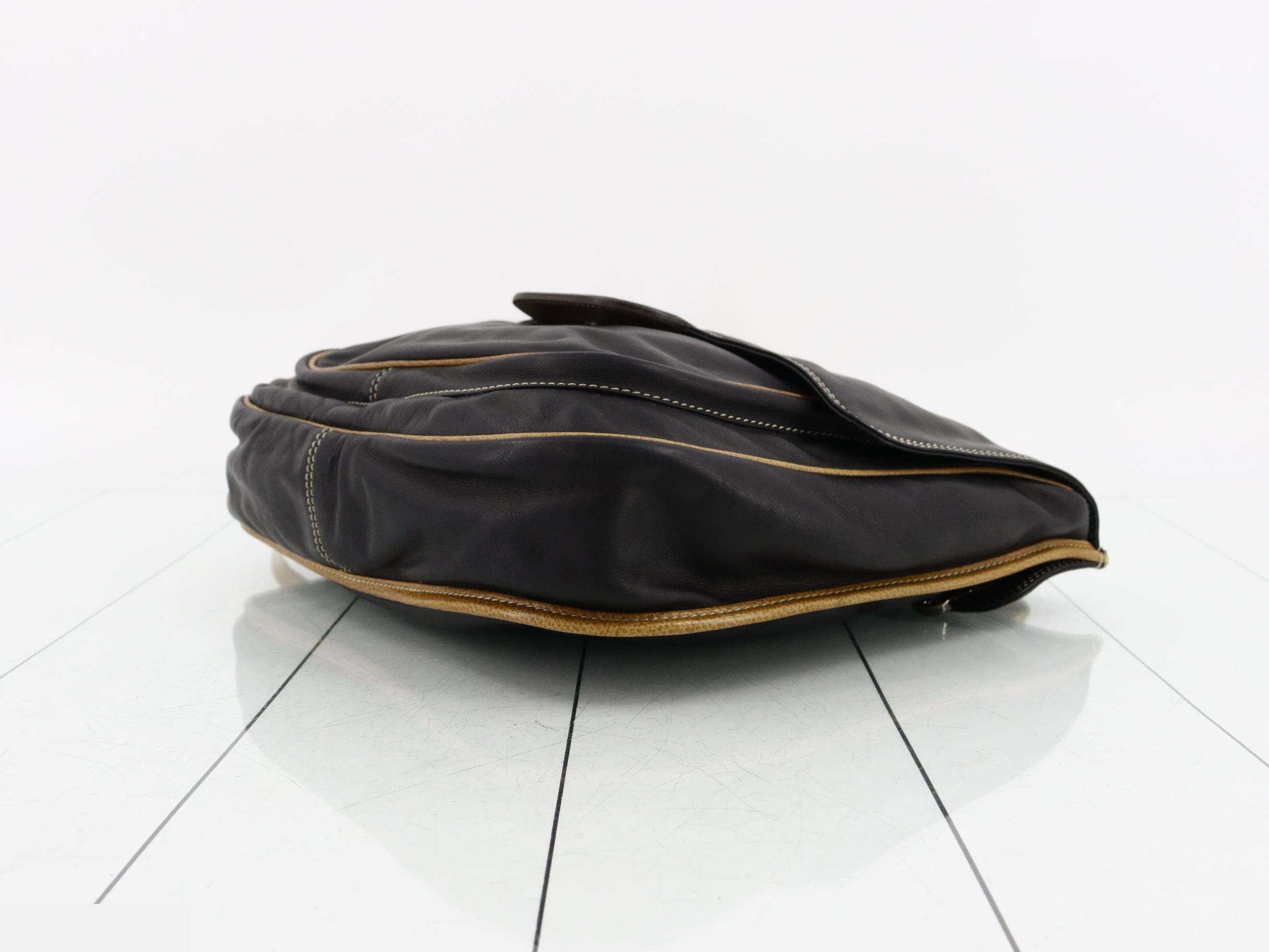 Anagram Shoulder Bag, Leather, Black — view 6