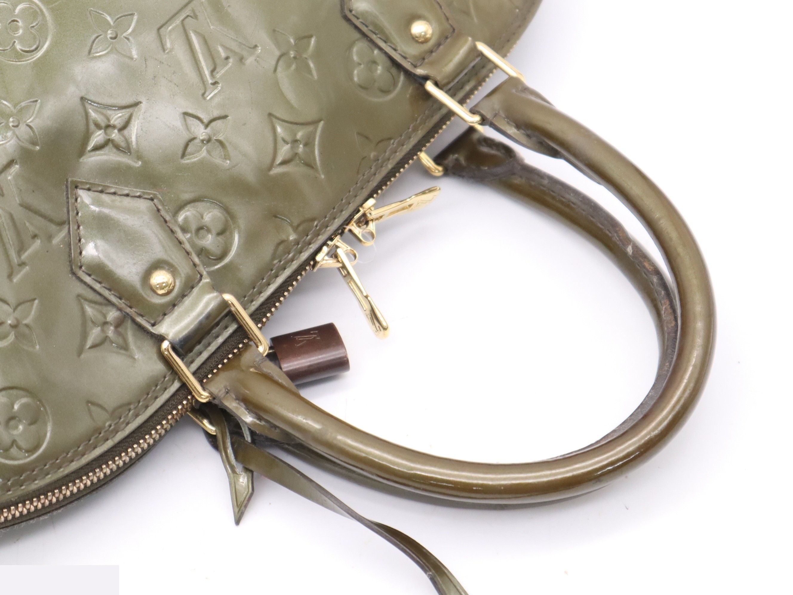 Alma BB Vert Bronze, includes padlock, 2 keys, and clochette. — view 6