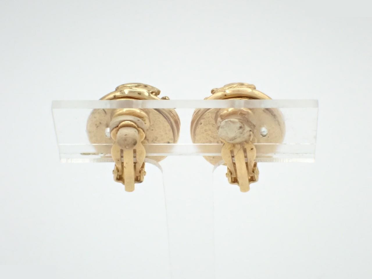 Earrings, Coco Mark design, gold, stone — view 2
