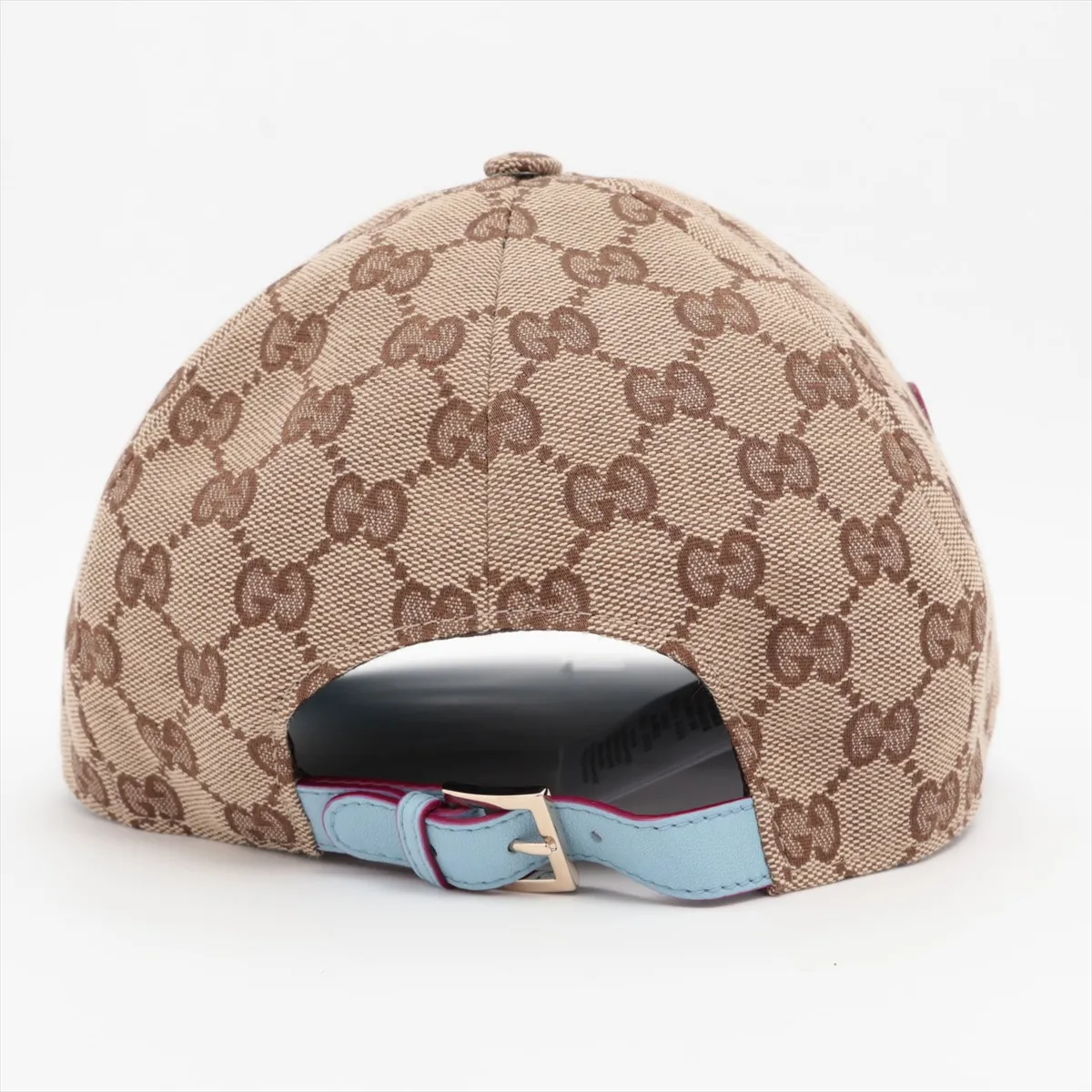 x Yuko Higuchi 847862 GG Canvas Cap, Size M, Polyester x Nylon x Cotton, Beige x Light Blue, — view 3