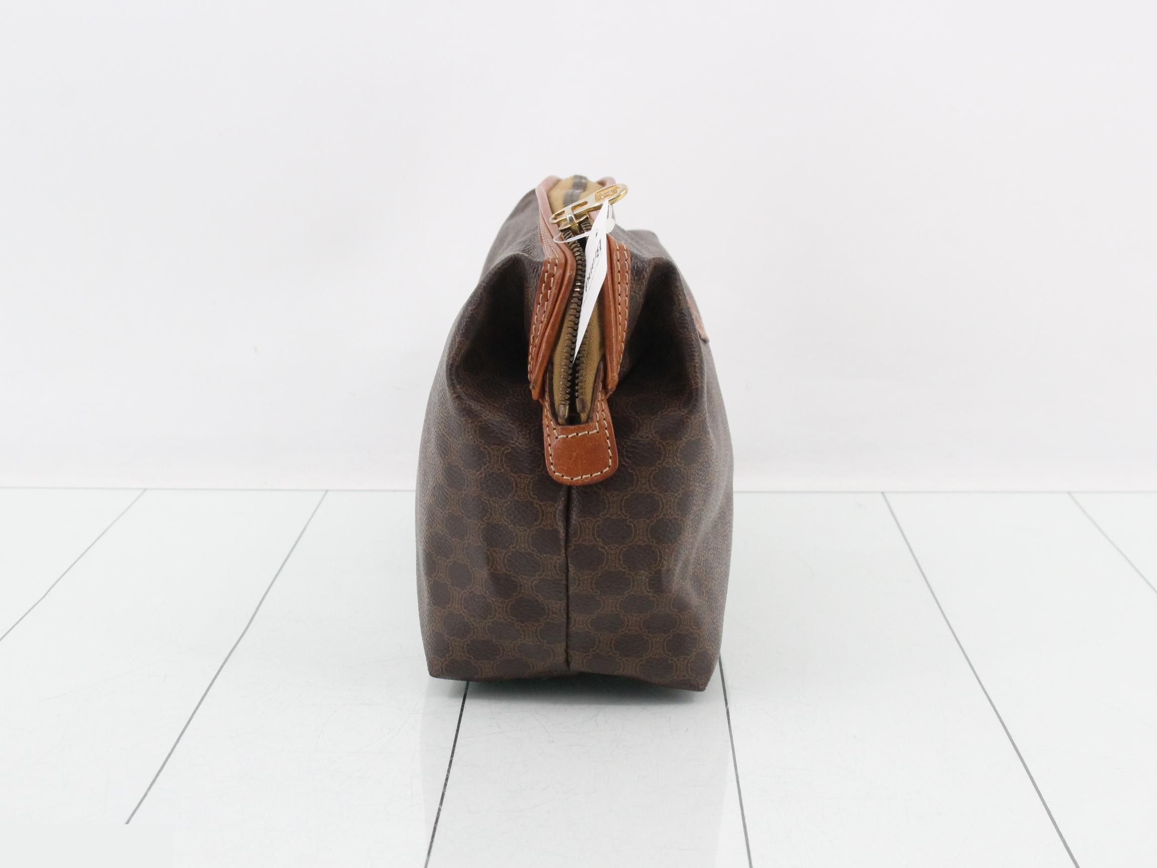 Macadam Clutch Bag, PVC/Leather, Brown — view 4