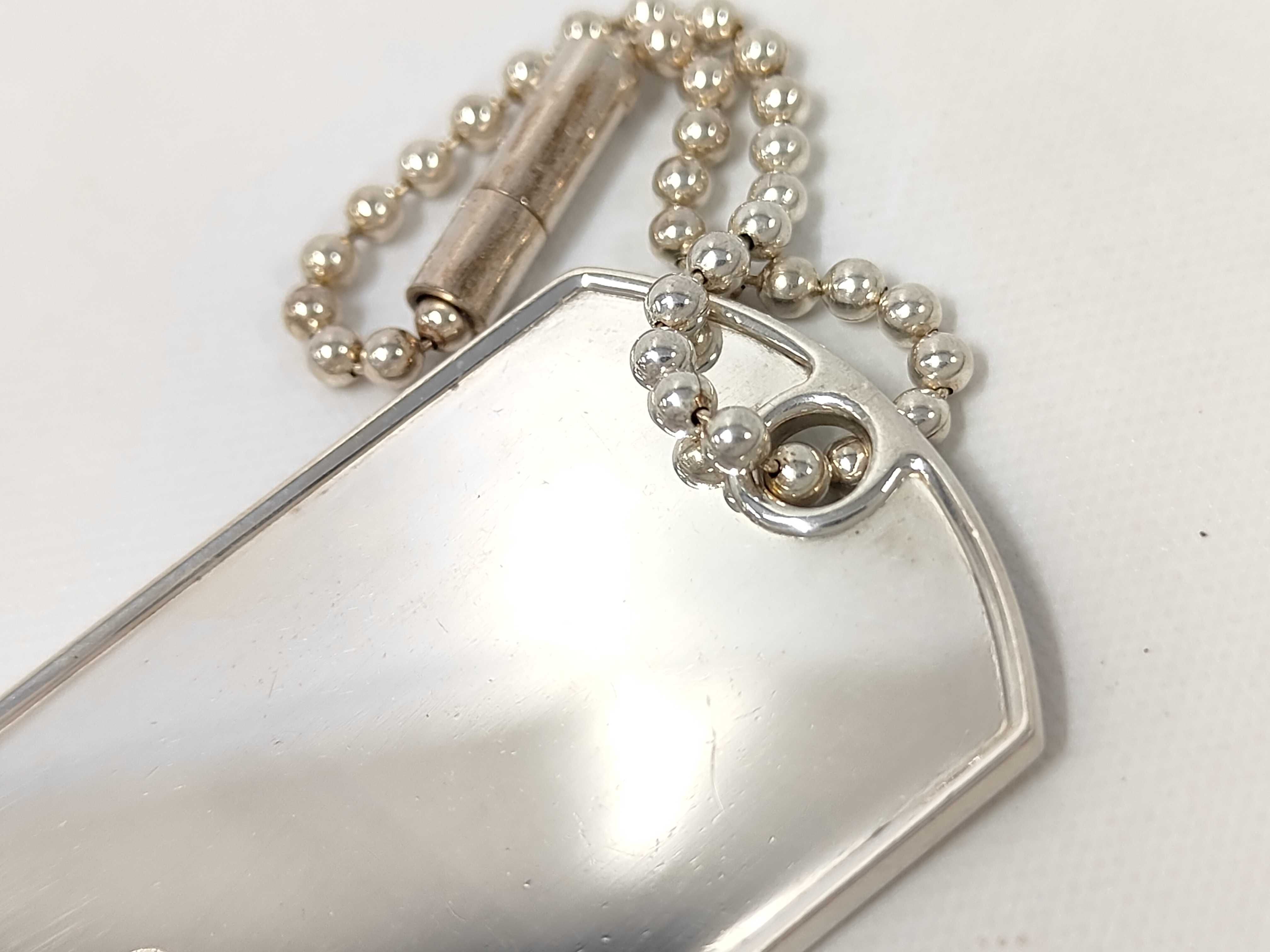 logo plate dog tag ball chain sterling silver 925 SV keychain and other accessories — view 7