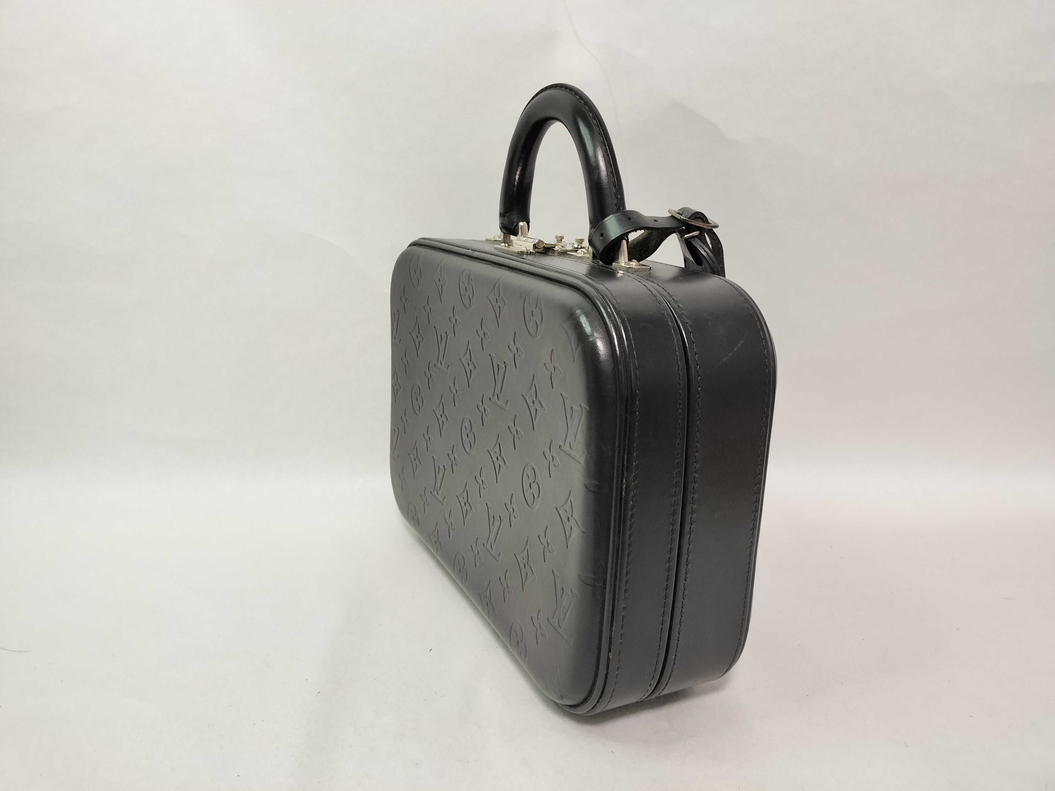 Monogram Glacé Valisette PM Noir Handbag with Name Tag — view 3