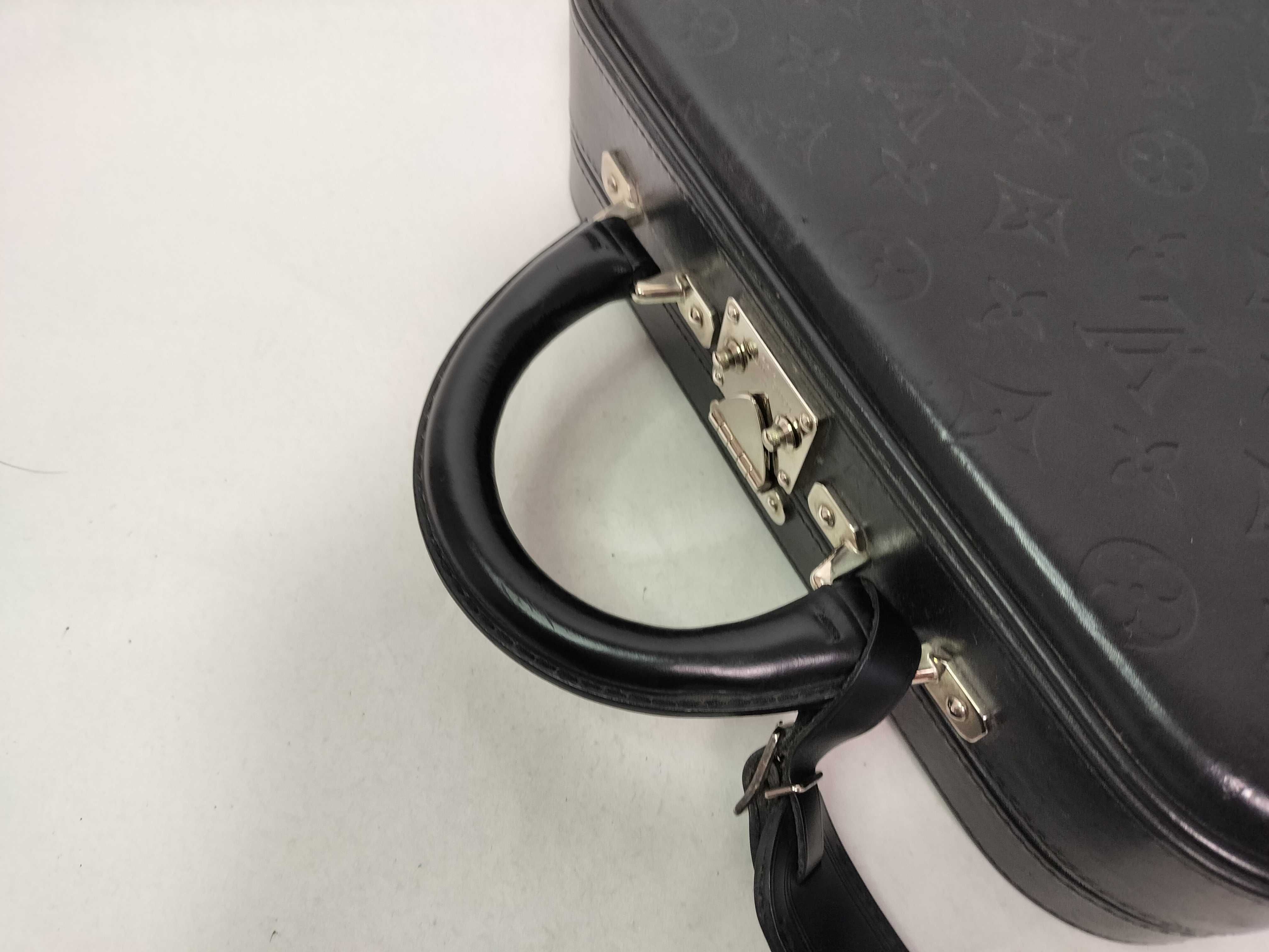 Monogram Glacé Valisette PM Noir Handbag with Name Tag — view 5