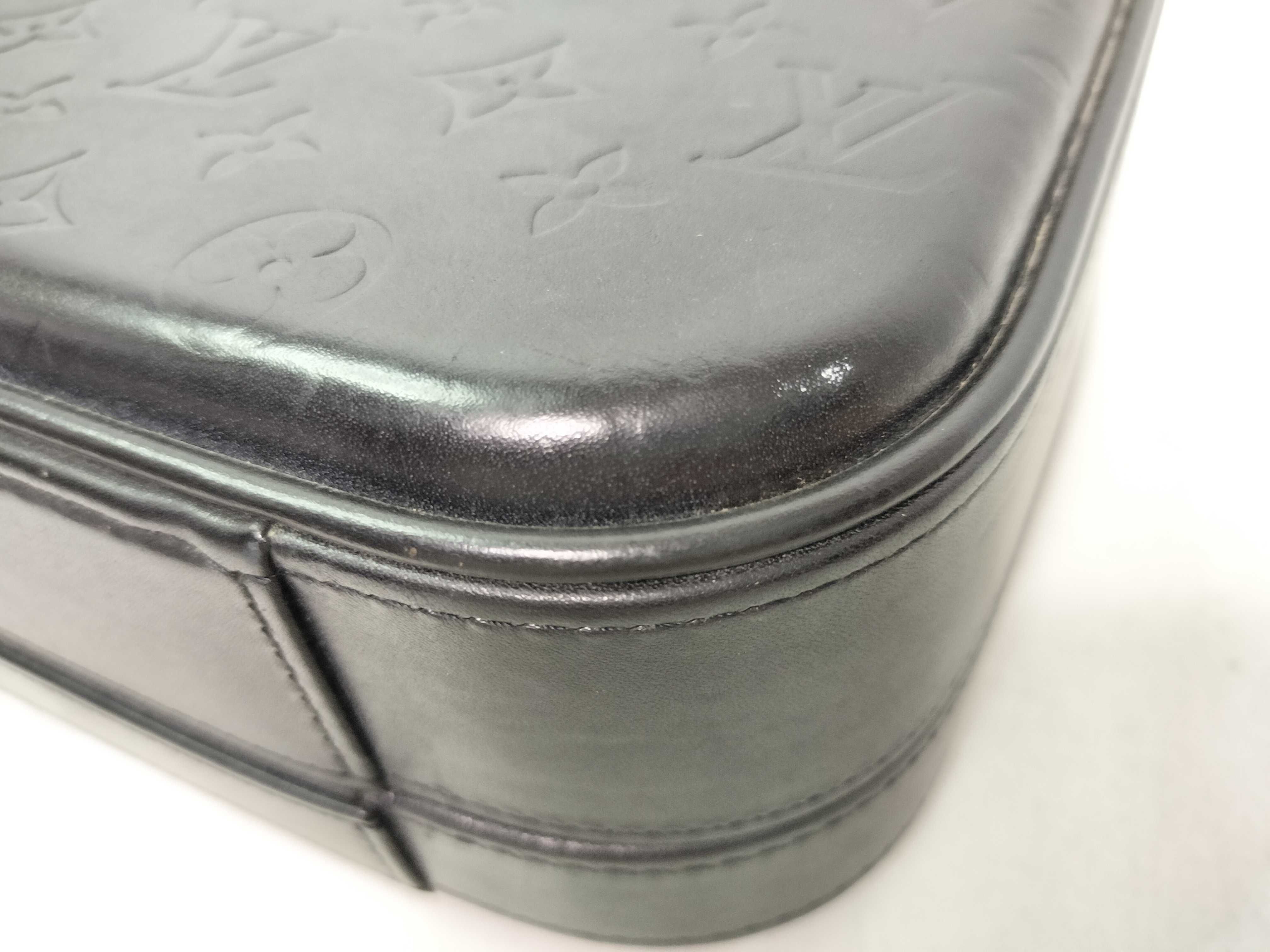 Monogram Glacé Valisette PM Noir Handbag with Name Tag — view 9