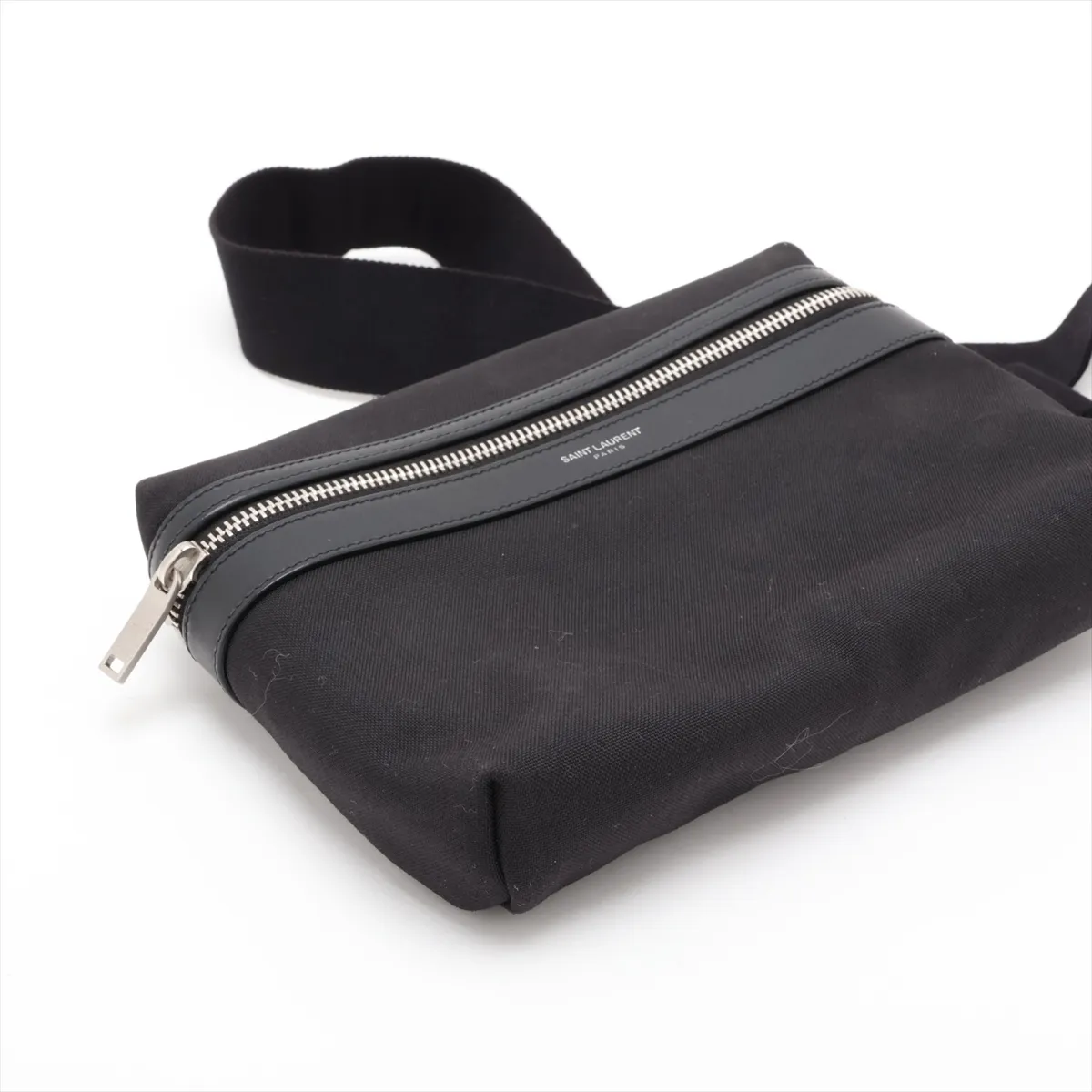 Belt Bag, Canvas x Leather Body Bag, Black, 634717 — view 4