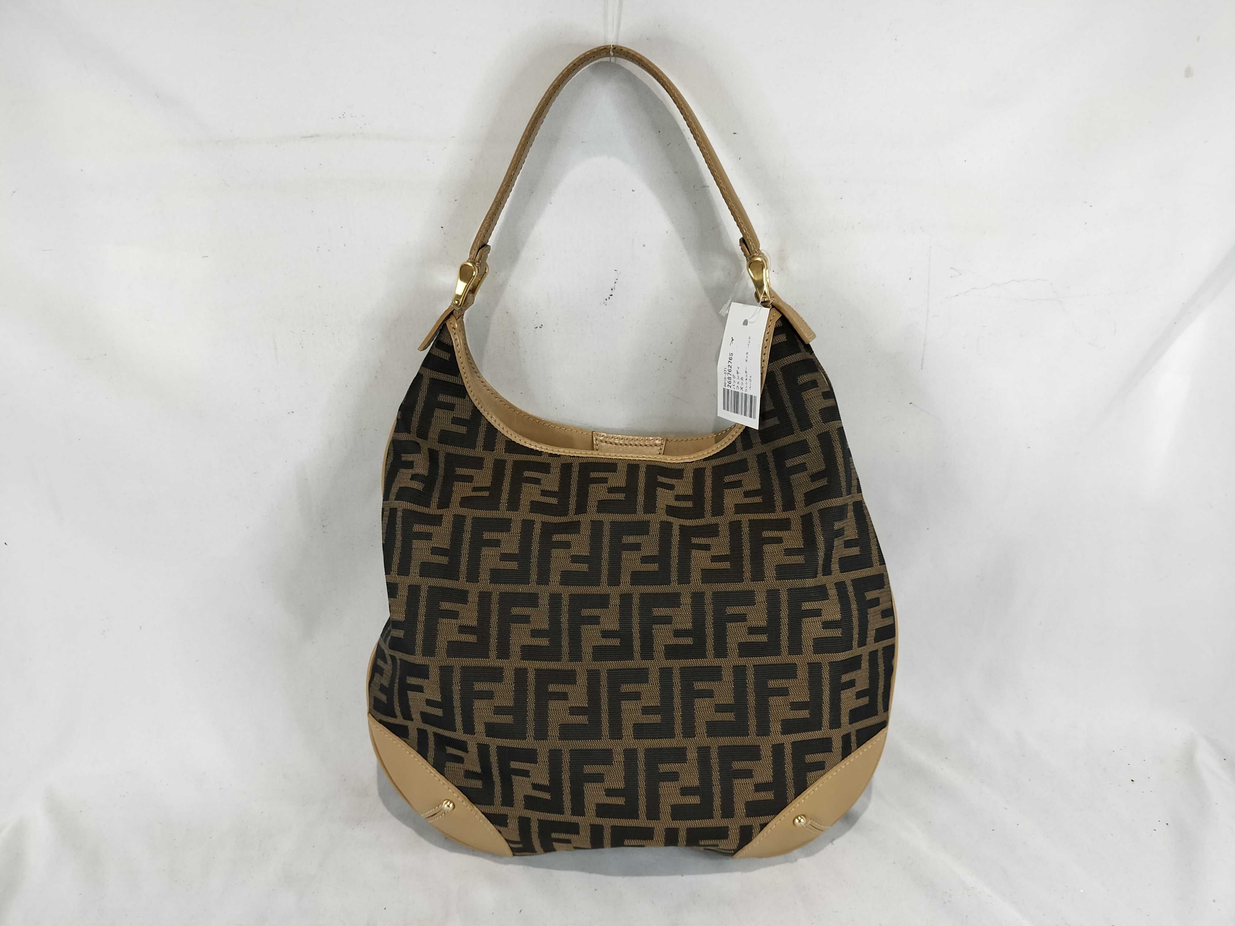 Zucca print one-shoulder bag, Zucca handbag, beige.
