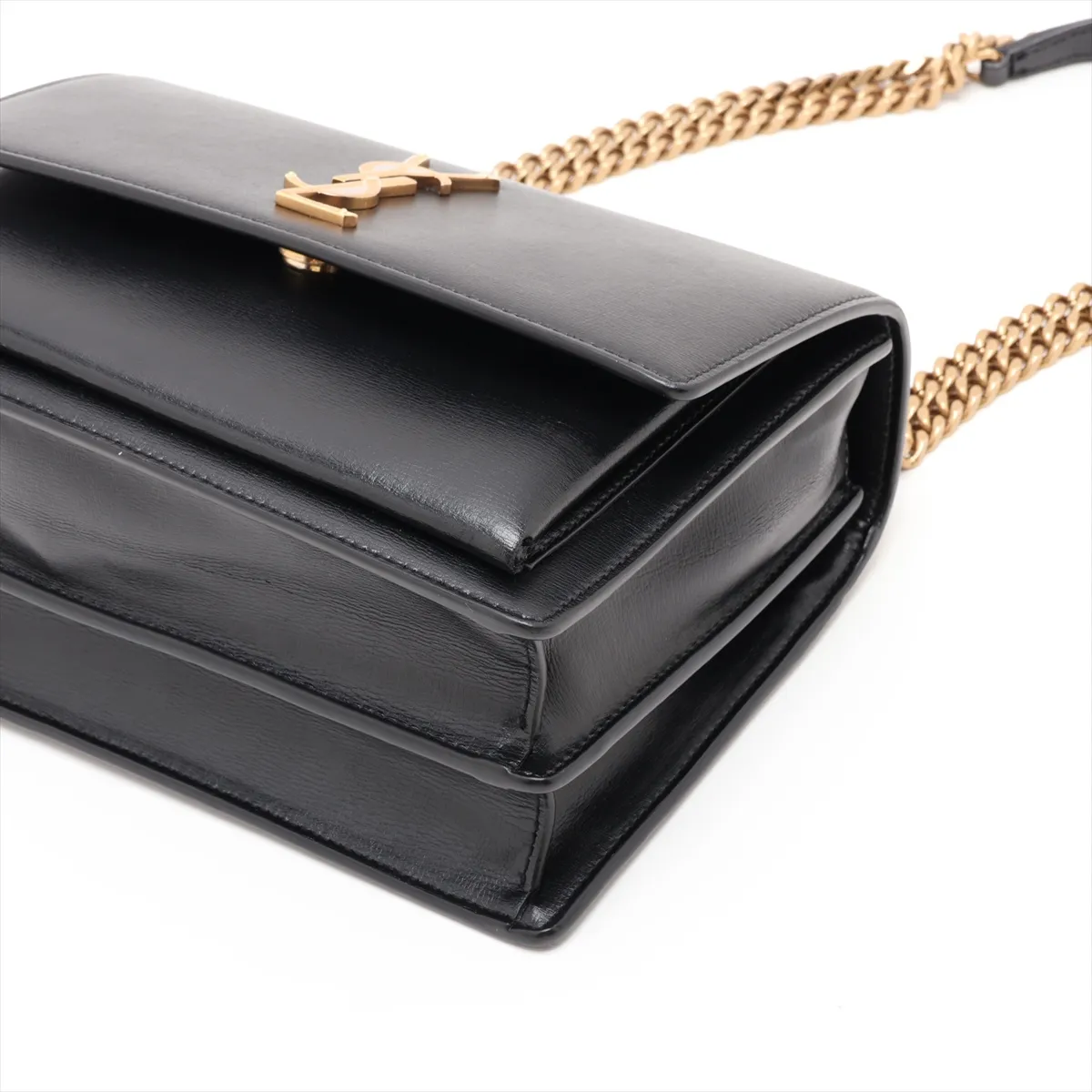 Sunset 442906 Leather Shoulder Bag, Black — view 3