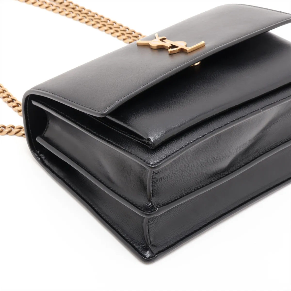 Sunset 442906 Leather Shoulder Bag, Black — view 4