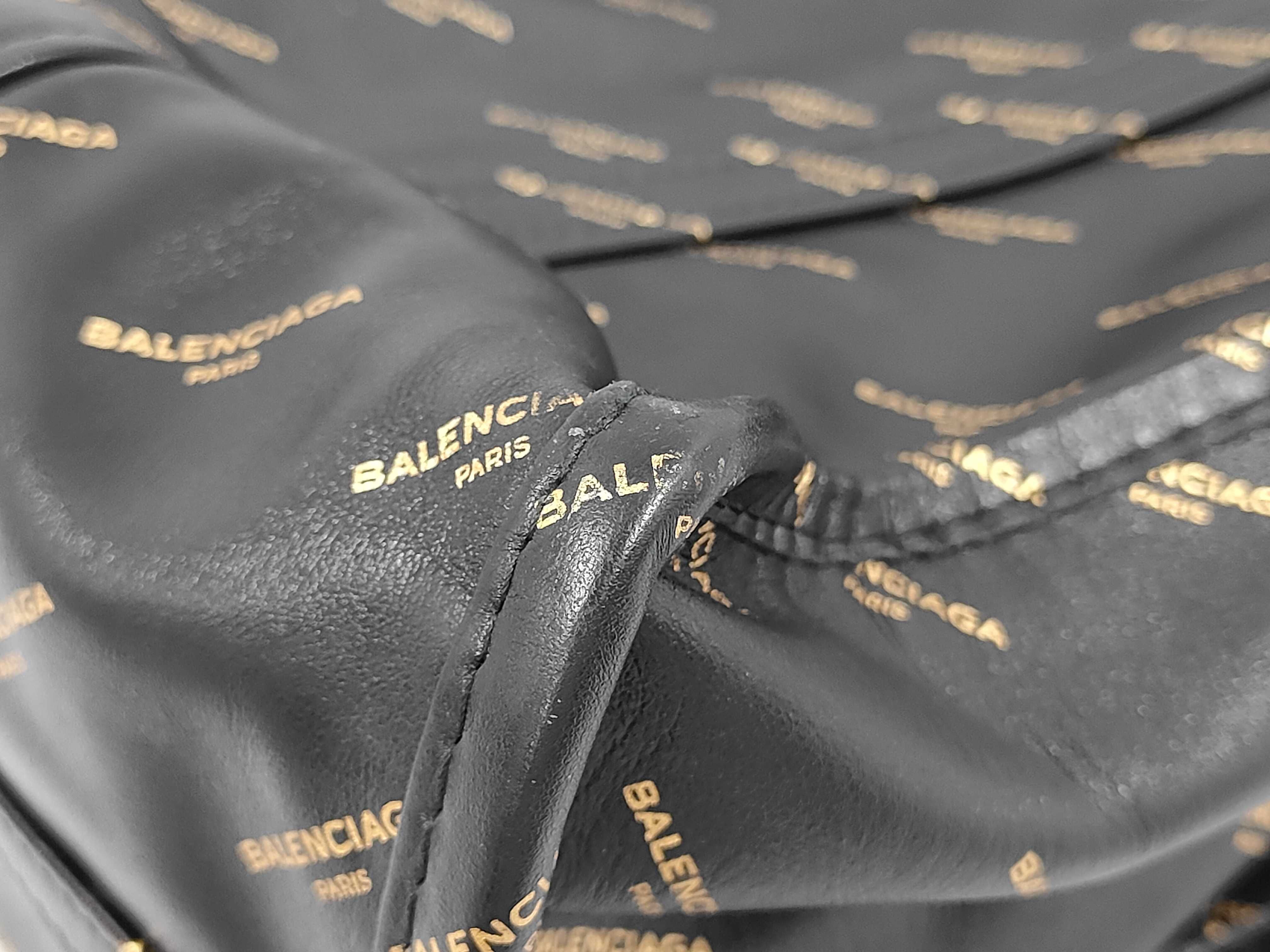 Monogram Logo Tote Bag, Black x Gold Handbag — view 4