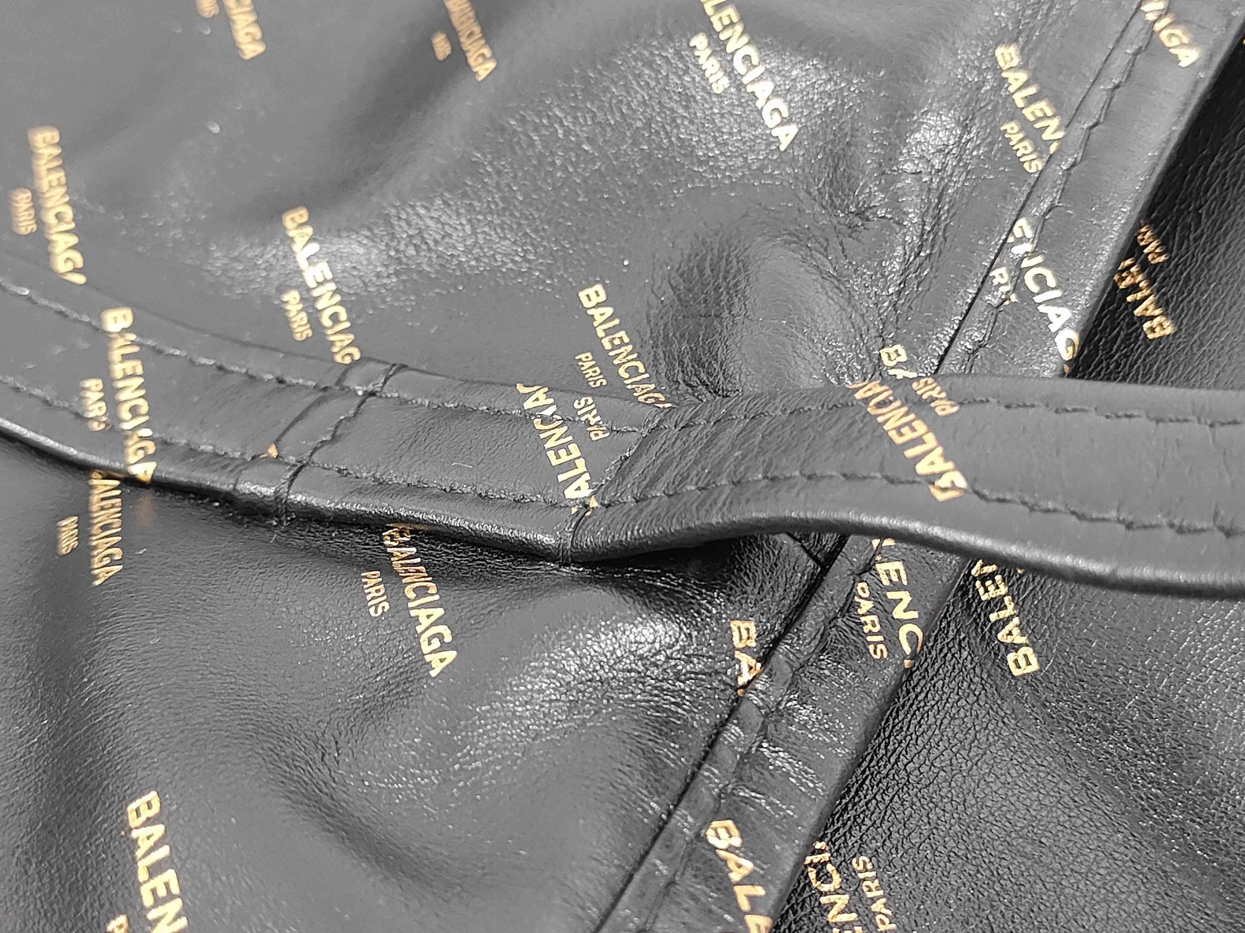 Monogram Logo Tote Bag, Black x Gold Handbag — view 6