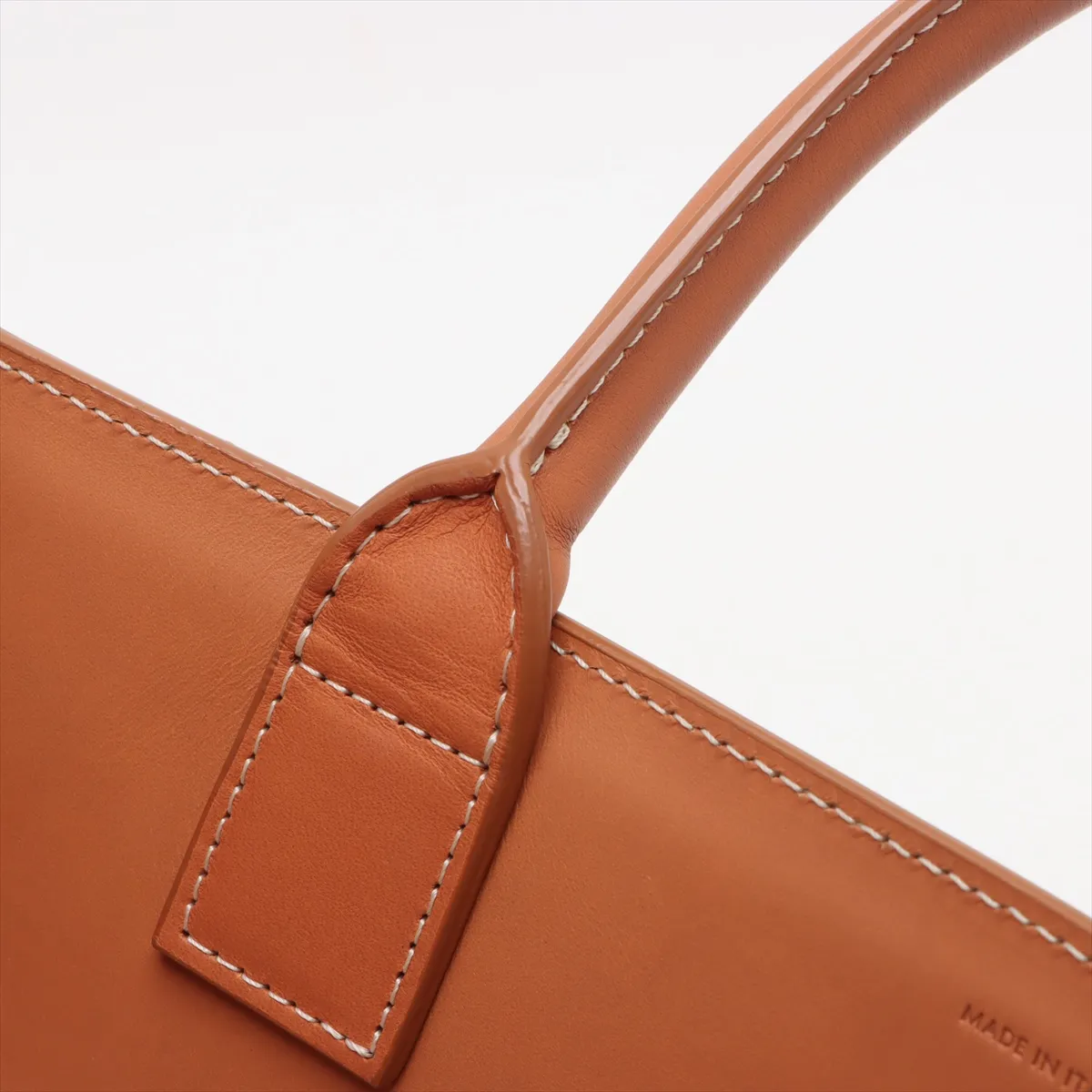 Vertical Cover Large Leather x Canvas Handbag Beige x White — view 14