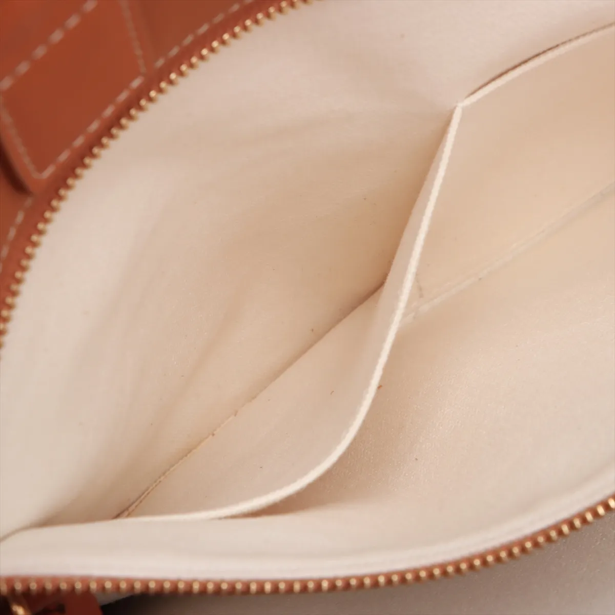 Vertical Cover Large Leather x Canvas Handbag Beige x White — view 9