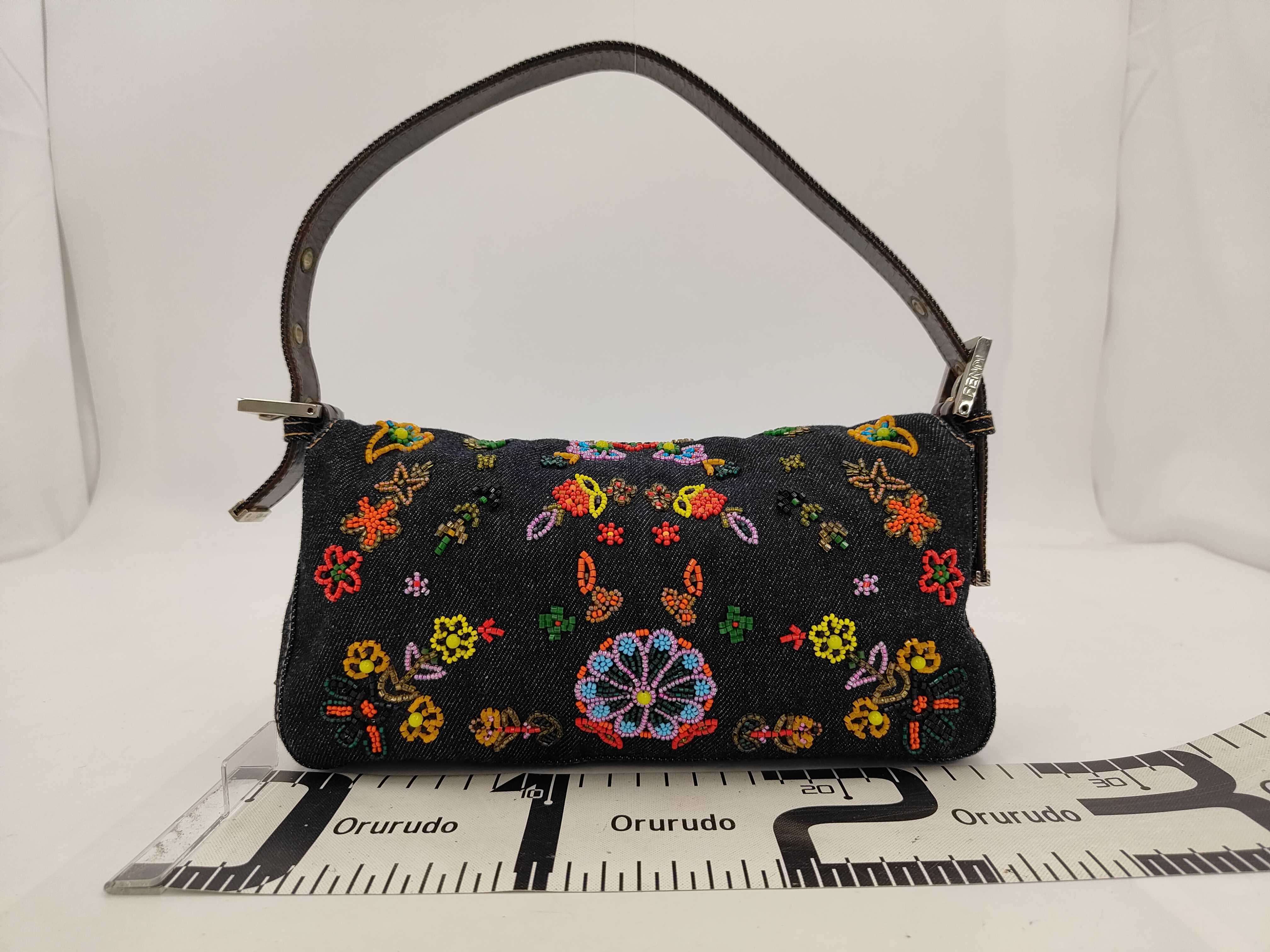 Mamma Bucket Denim Handbag (Handle and embroidery are undamaged) — view 2