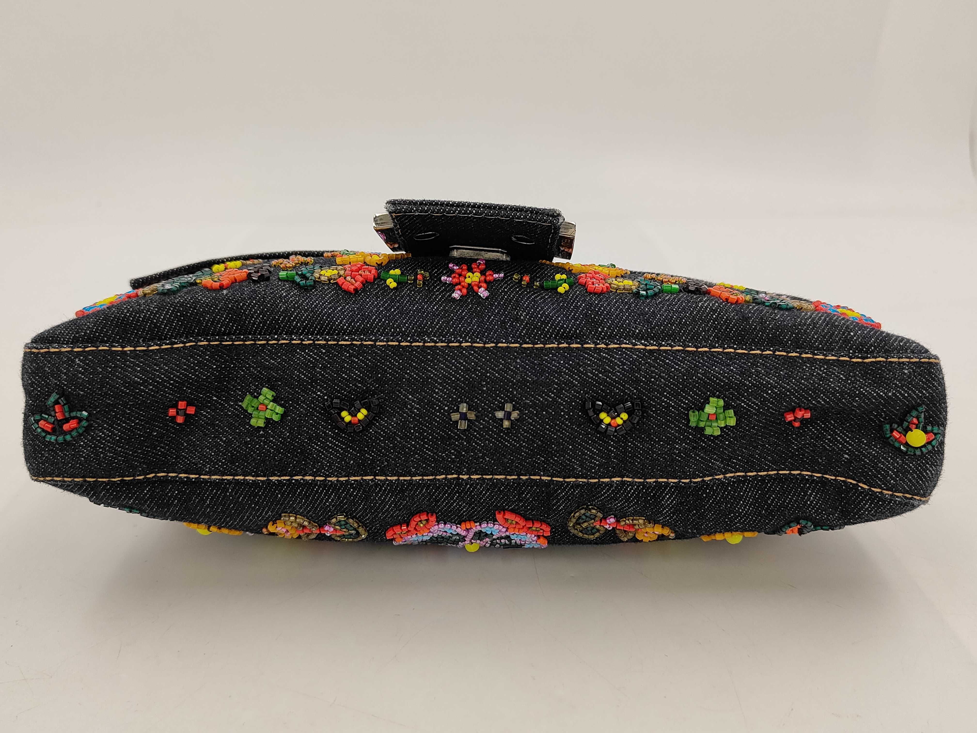 Mamma Bucket Denim Handbag (Handle and embroidery are undamaged) — view 3