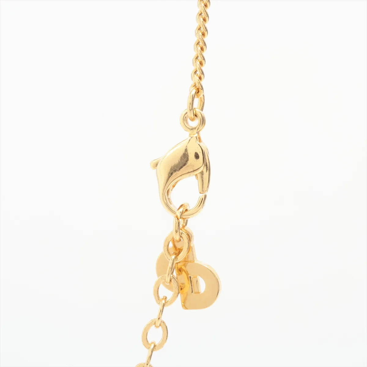 CD Logo Necklace GP x Rhinestone Gold — view 3