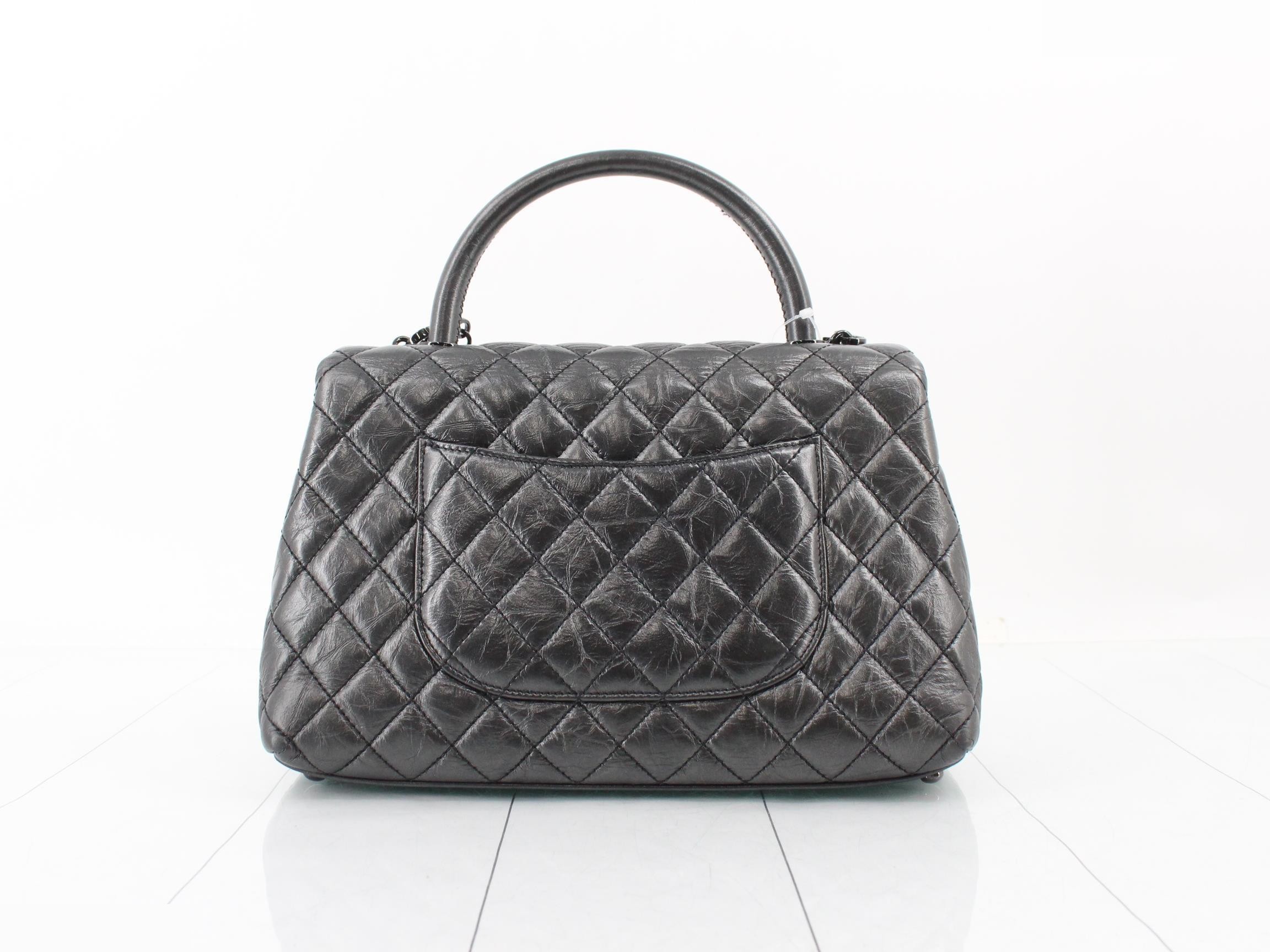 Coco Handle 29 S Vintage Calf 2-Way Handbag, So Black — view 2