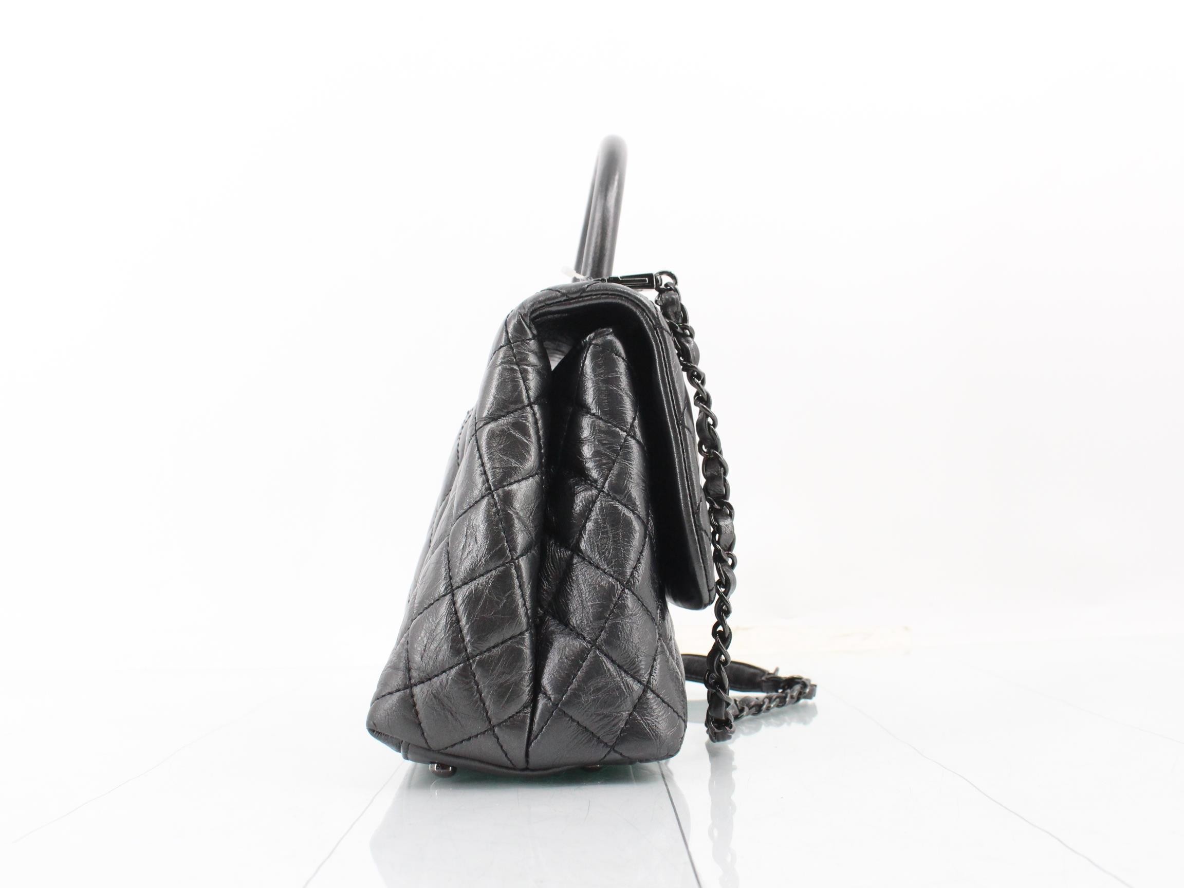 Coco Handle 29 S Vintage Calf 2-Way Handbag, So Black — view 4