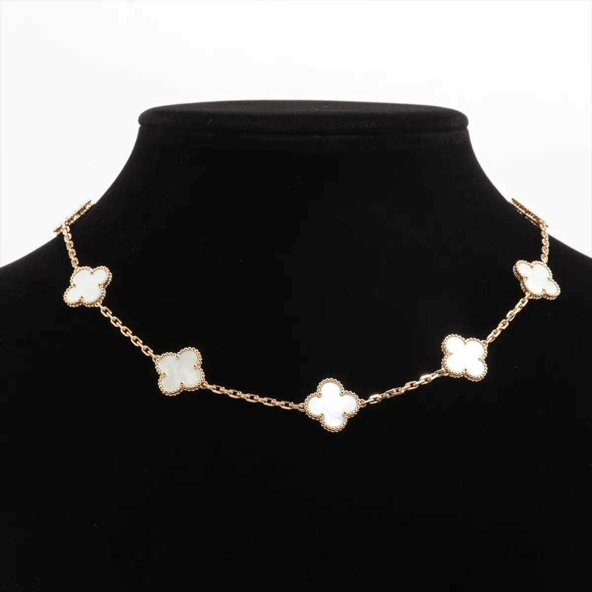 Vintage Alhambra 10P Shell Necklace 750 (Yellow Gold) 24.3g JG389147 Shell — view 6