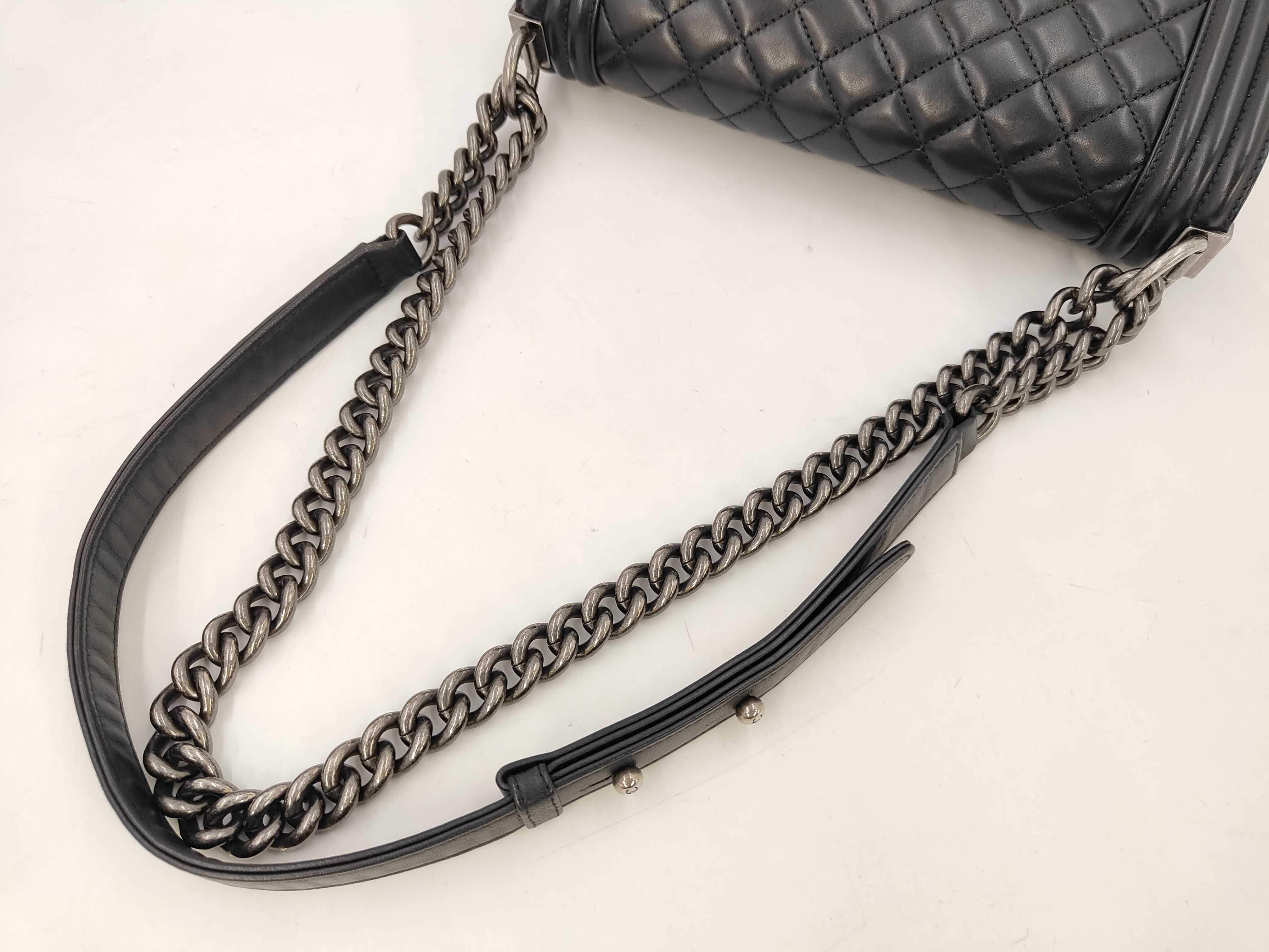 Boy Chanel 25 Lambskin Black Seal Shoulder Bag — view 5