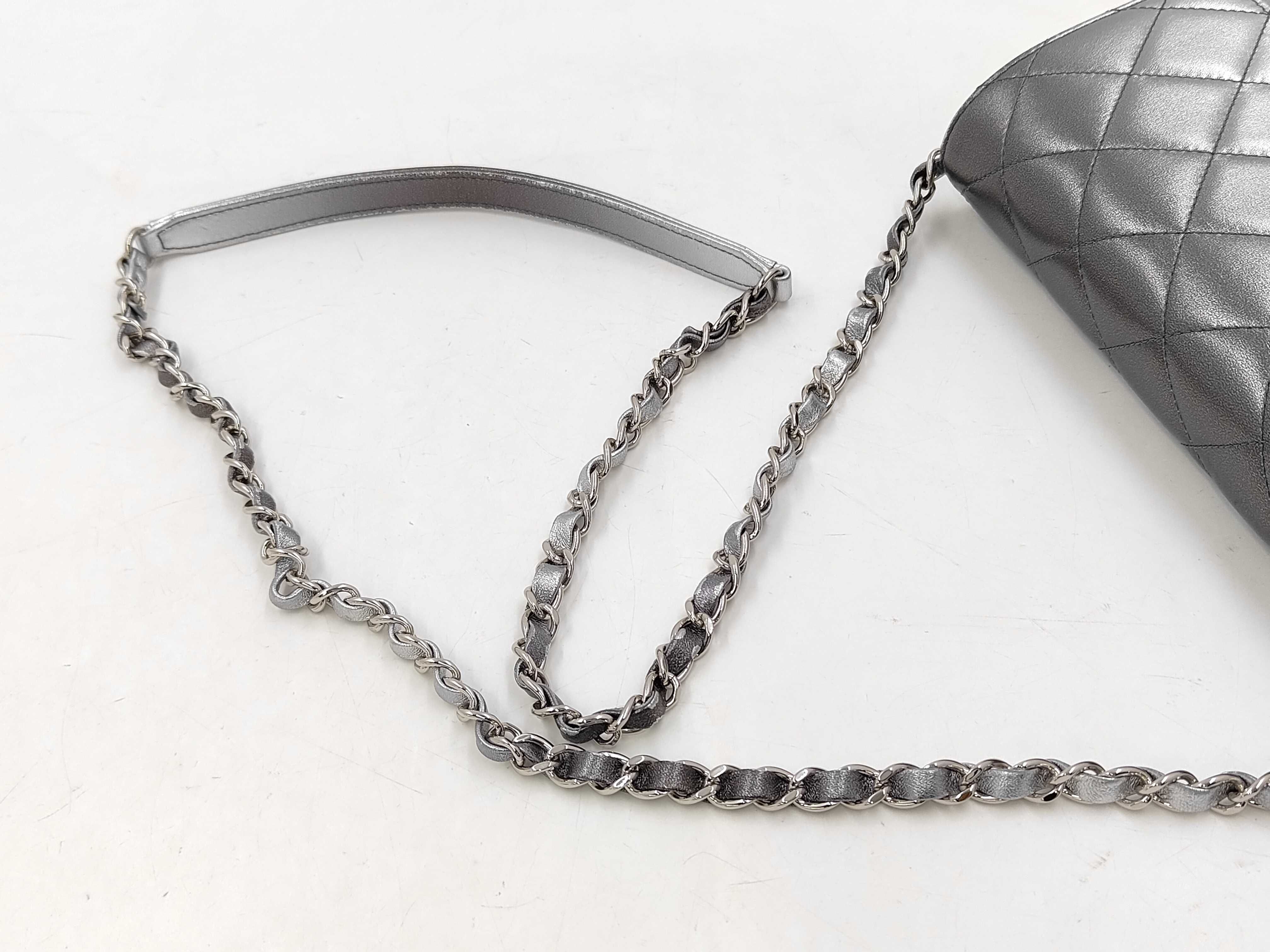 2250 Chain Shoulder Bag, Silver with SV Hardware — view 5