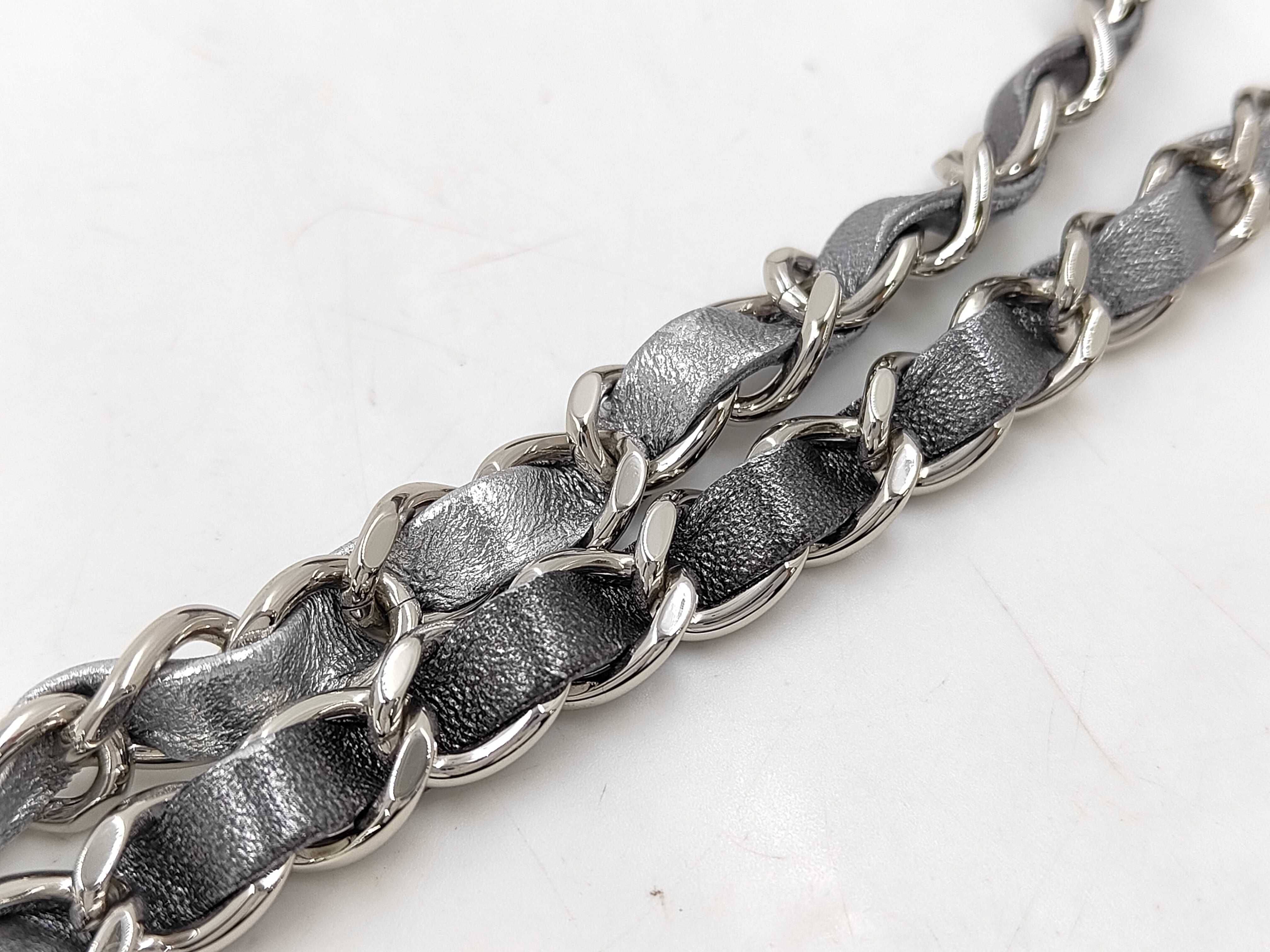 2250 Chain Shoulder Bag, Silver with SV Hardware — view 6