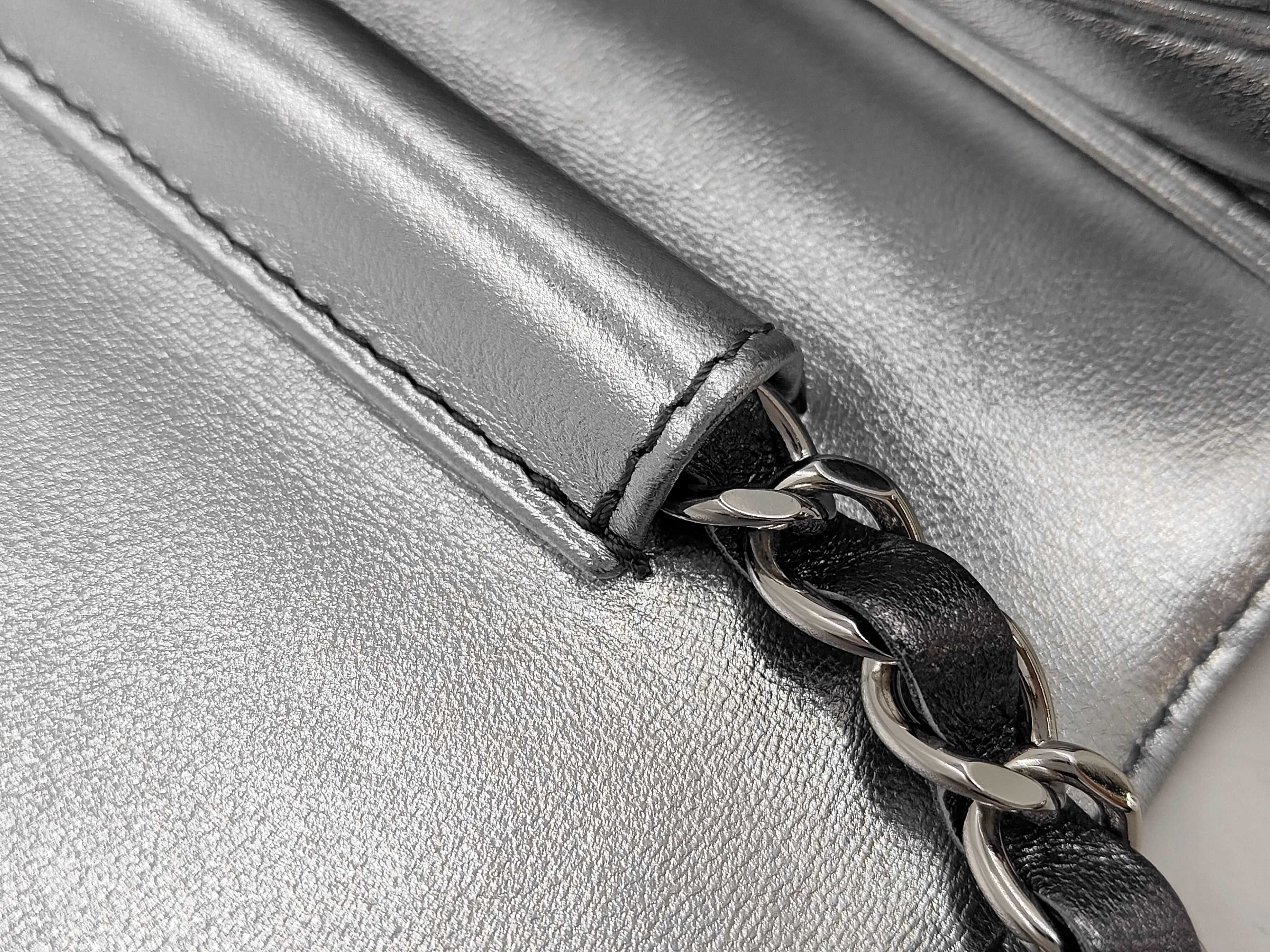 2250 Chain Shoulder Bag, Silver with SV Hardware — view 7