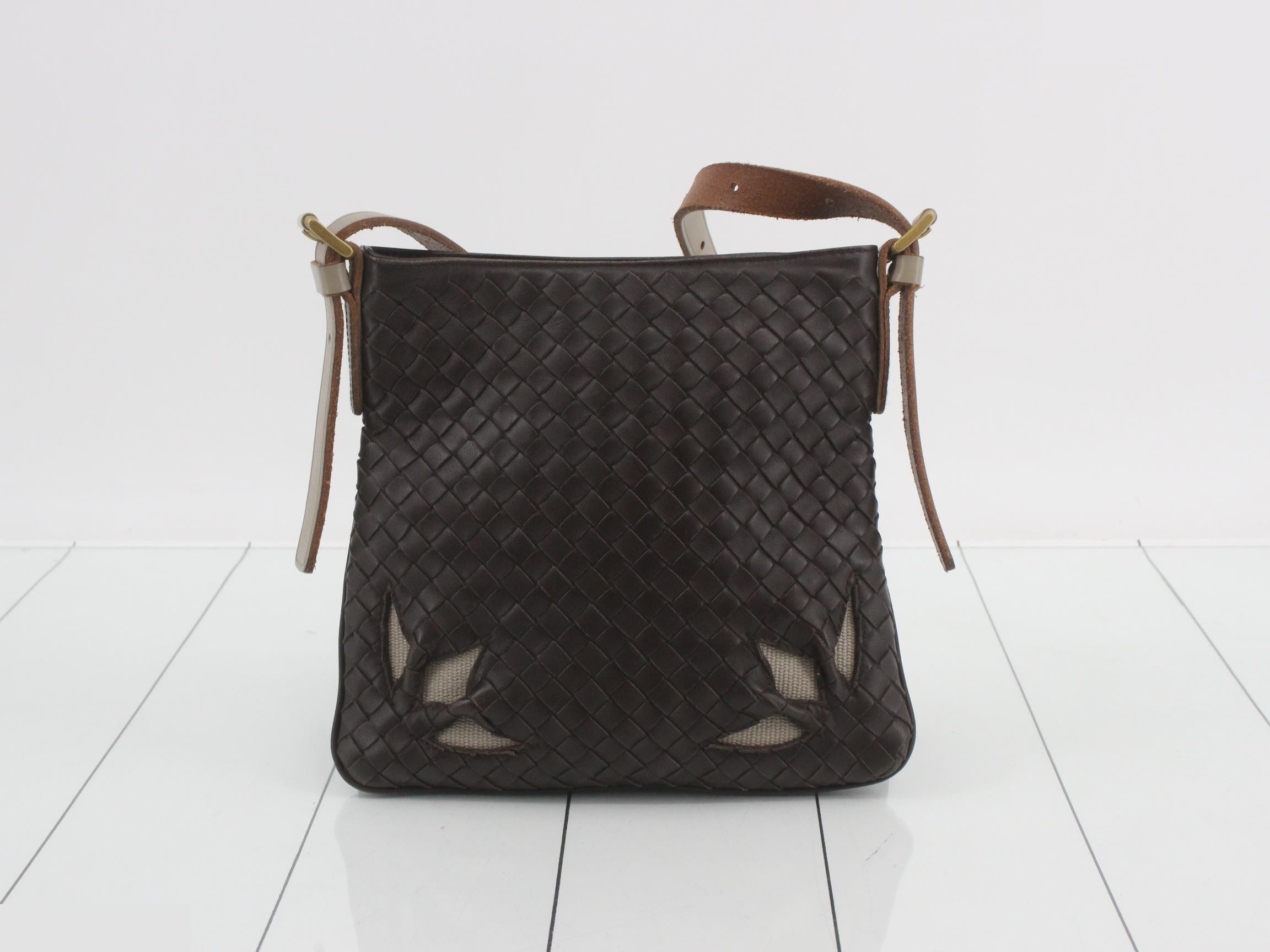Intrecciato (Bag) Shoulder Bag, Dark Brown — view 2