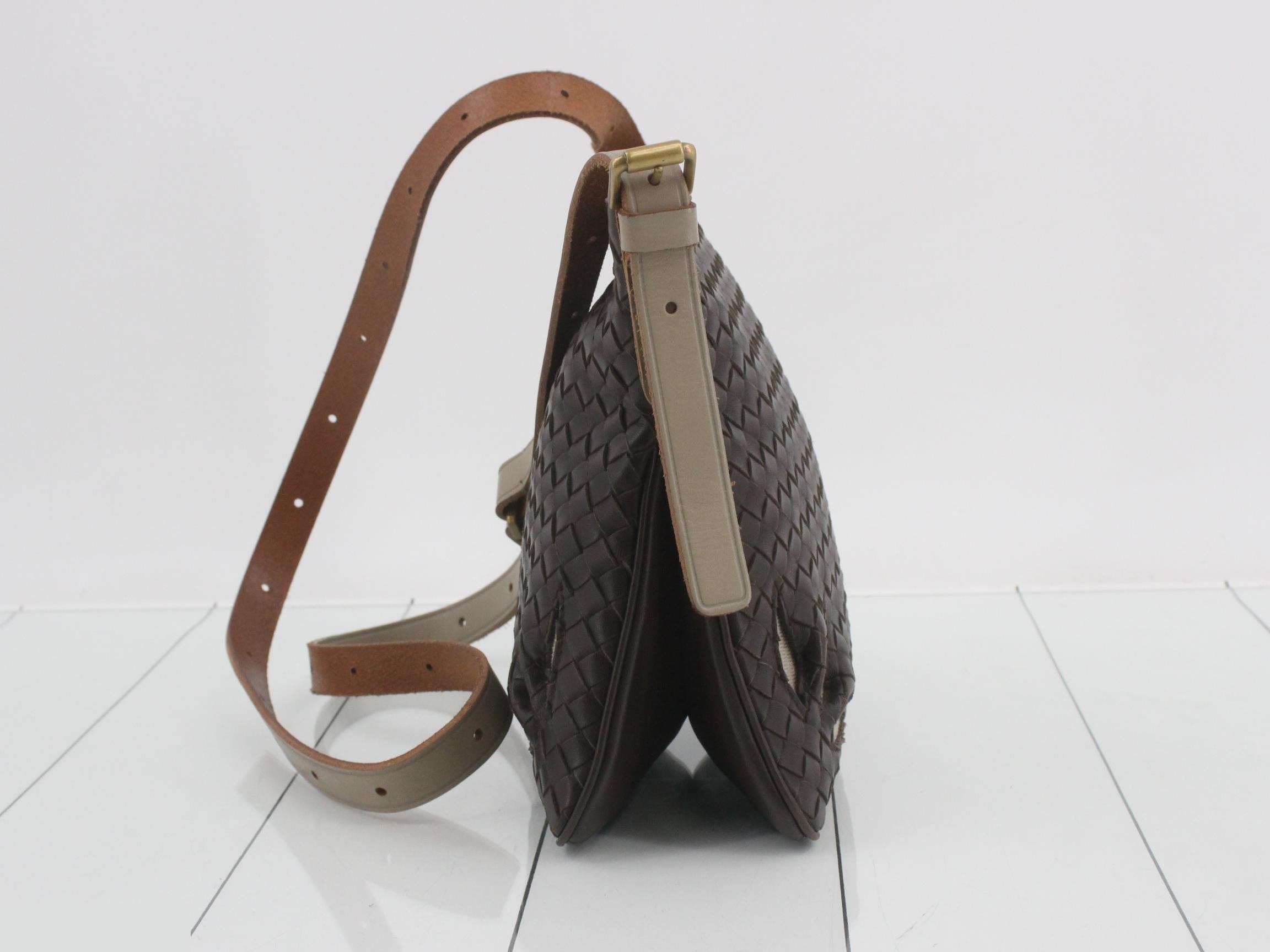Intrecciato (Bag) Shoulder Bag, Dark Brown — view 3
