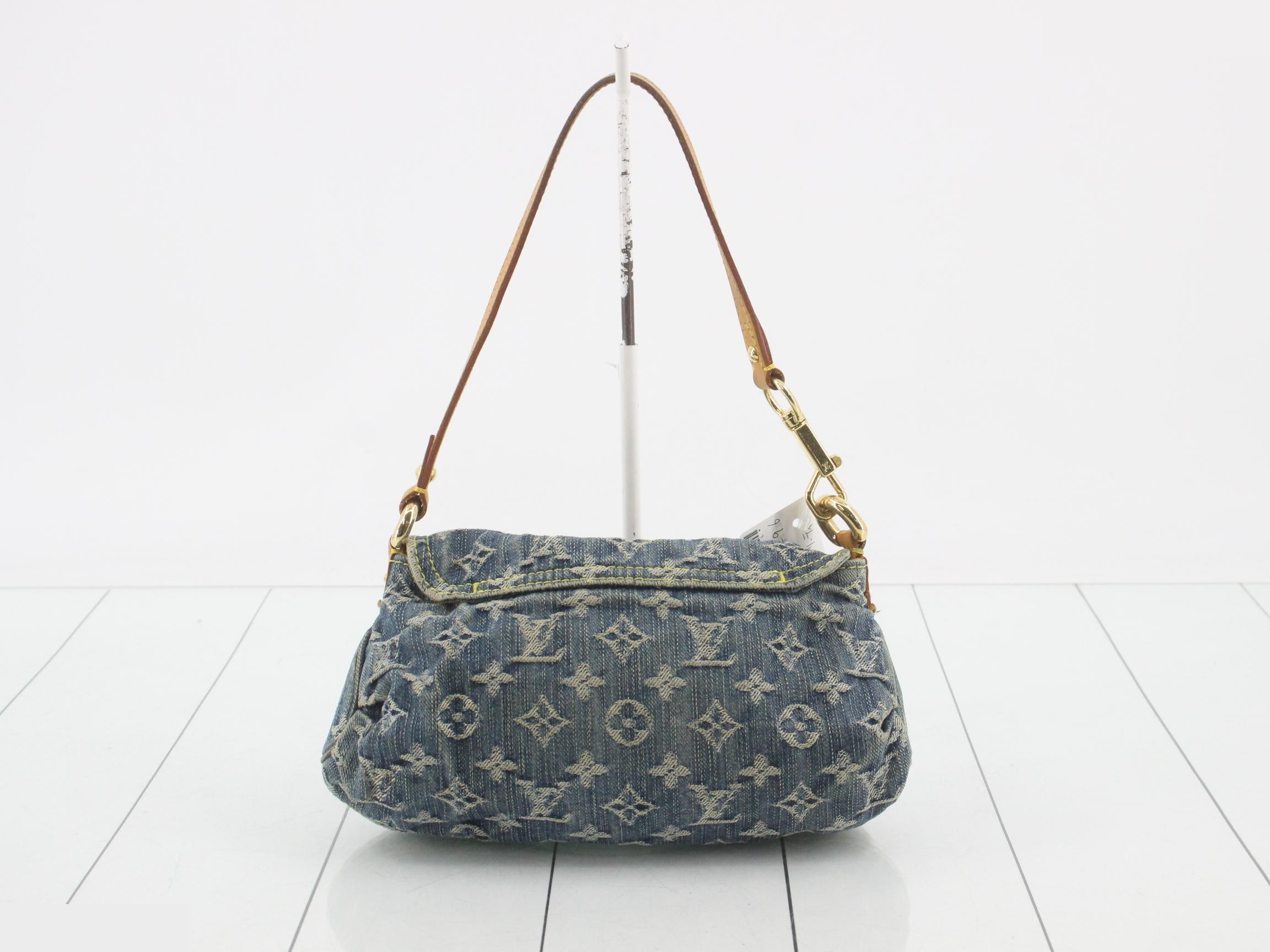 M95050 Monogram Denim Mini Pleaty Blue Shoulder Bag — view 2