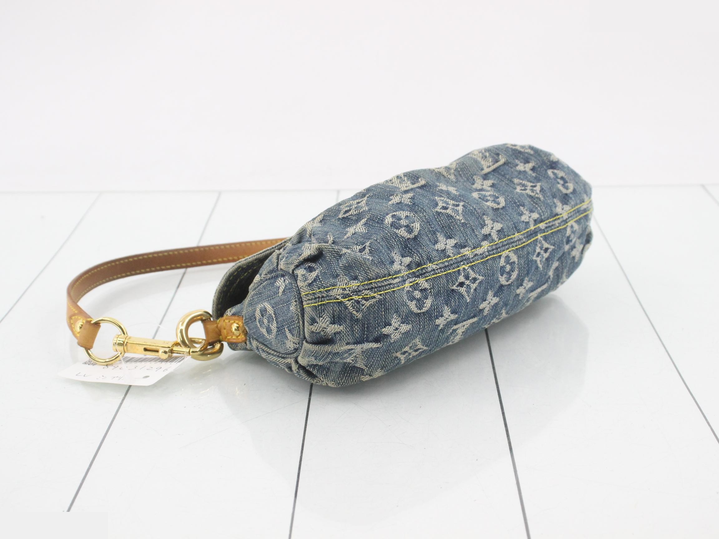 M95050 Monogram Denim Mini Pleaty Blue Shoulder Bag — view 5