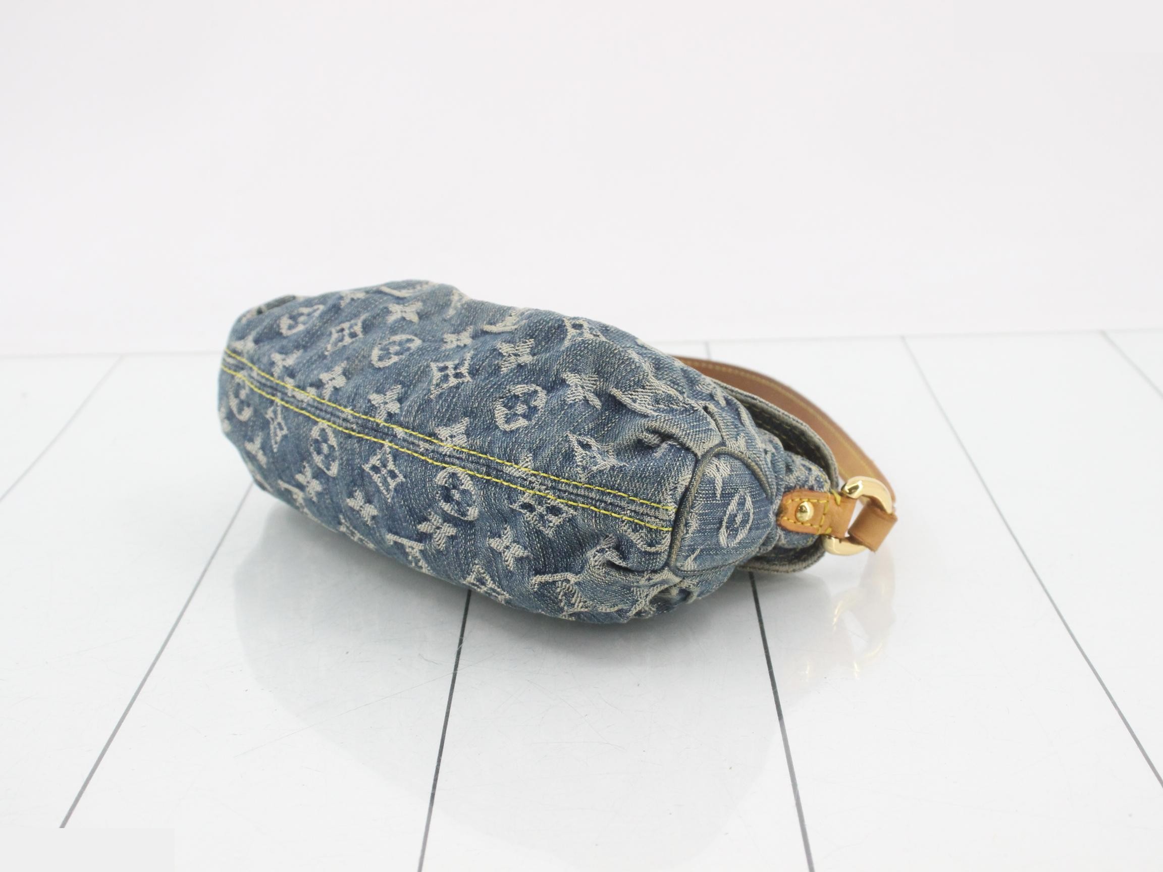 M95050 Monogram Denim Mini Pleaty Blue Shoulder Bag — view 6