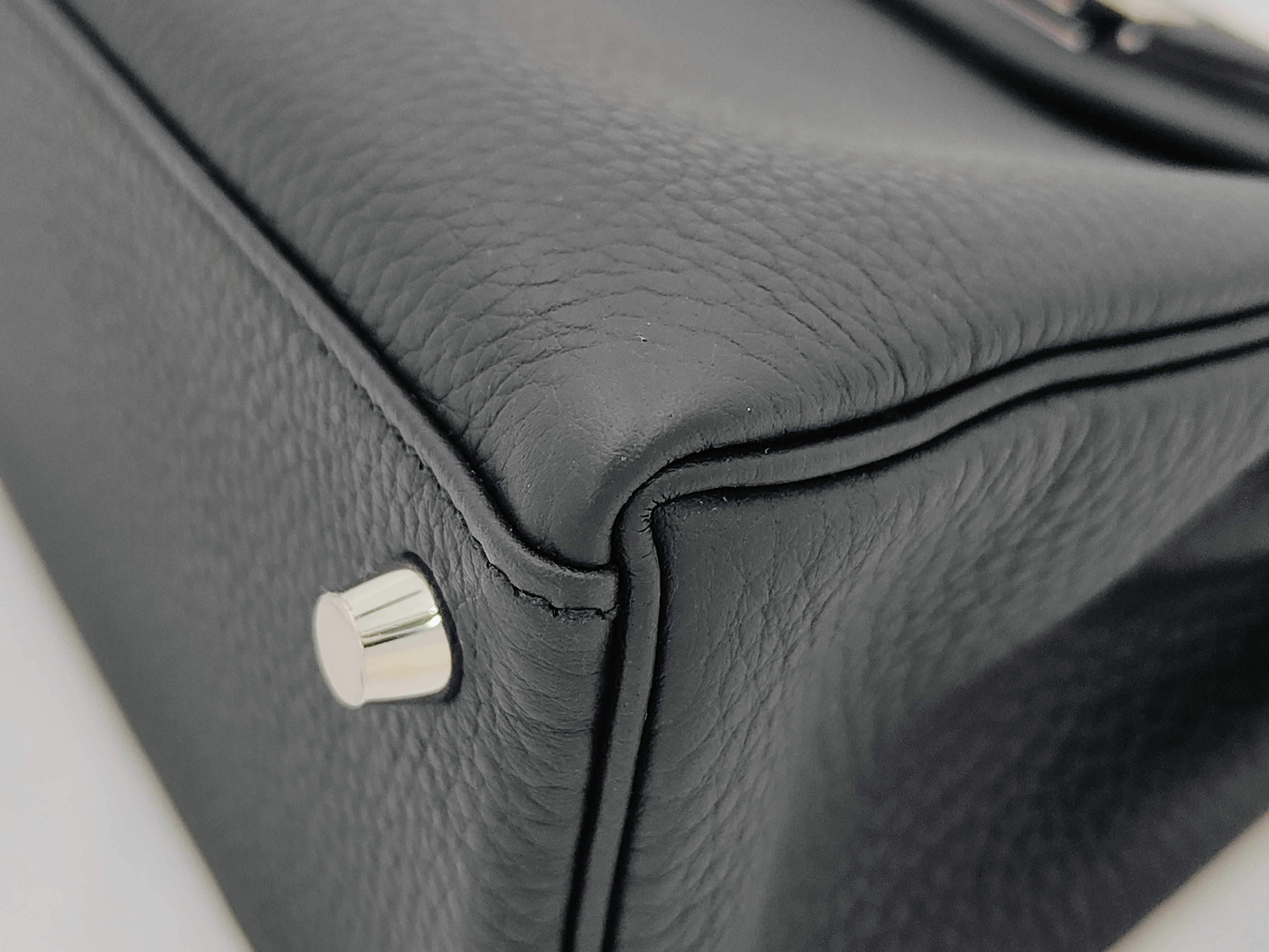 Kelly 25 Togo Black Silver Hardware G Stamp Handbag — view 7