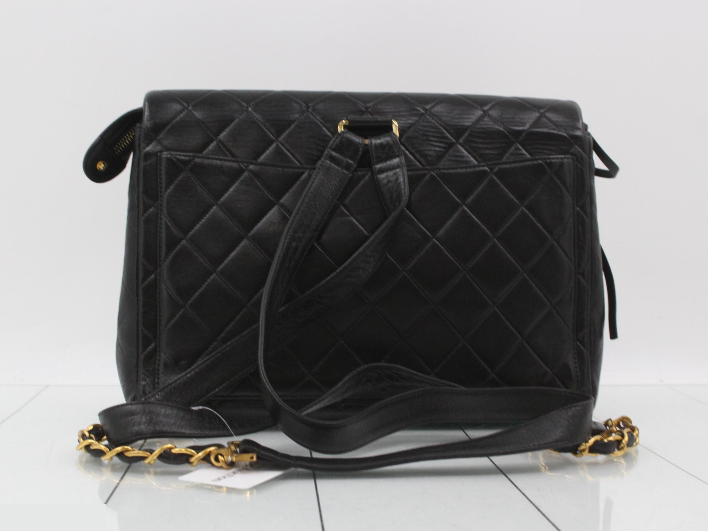 Matelassé Leather Chain Backpack — view 2