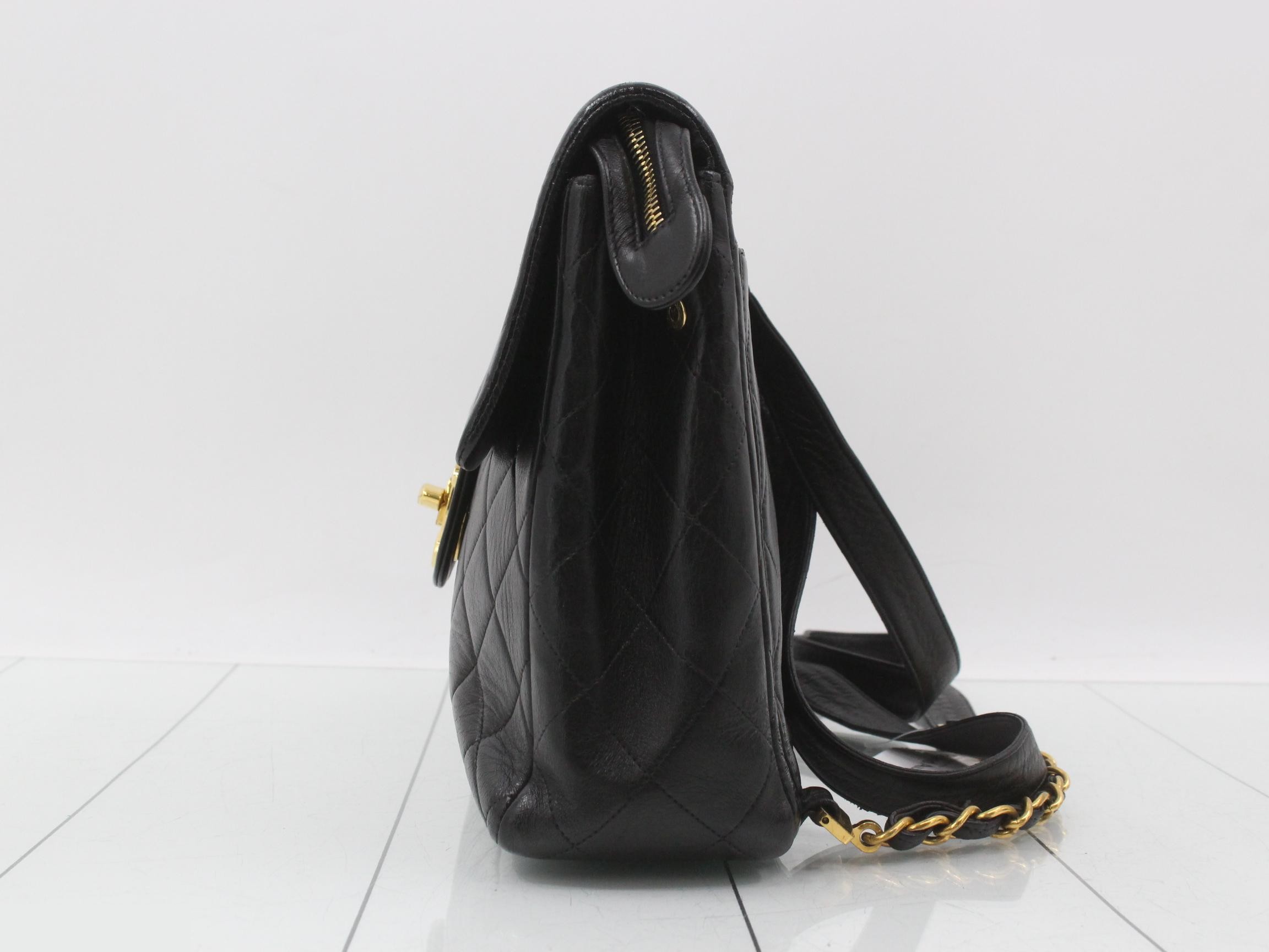 Matelassé Leather Chain Backpack — view 3