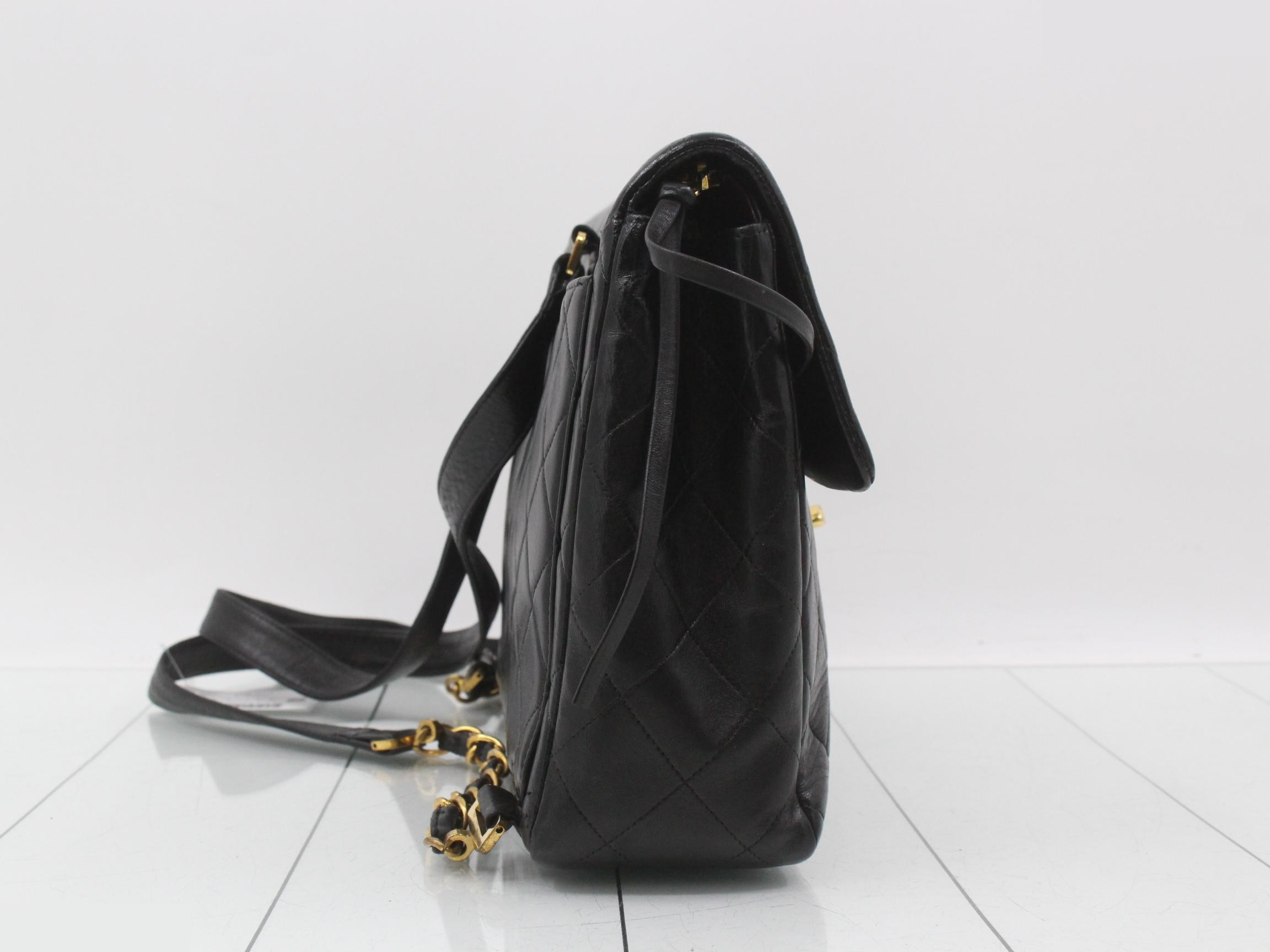 Matelassé Leather Chain Backpack — view 4