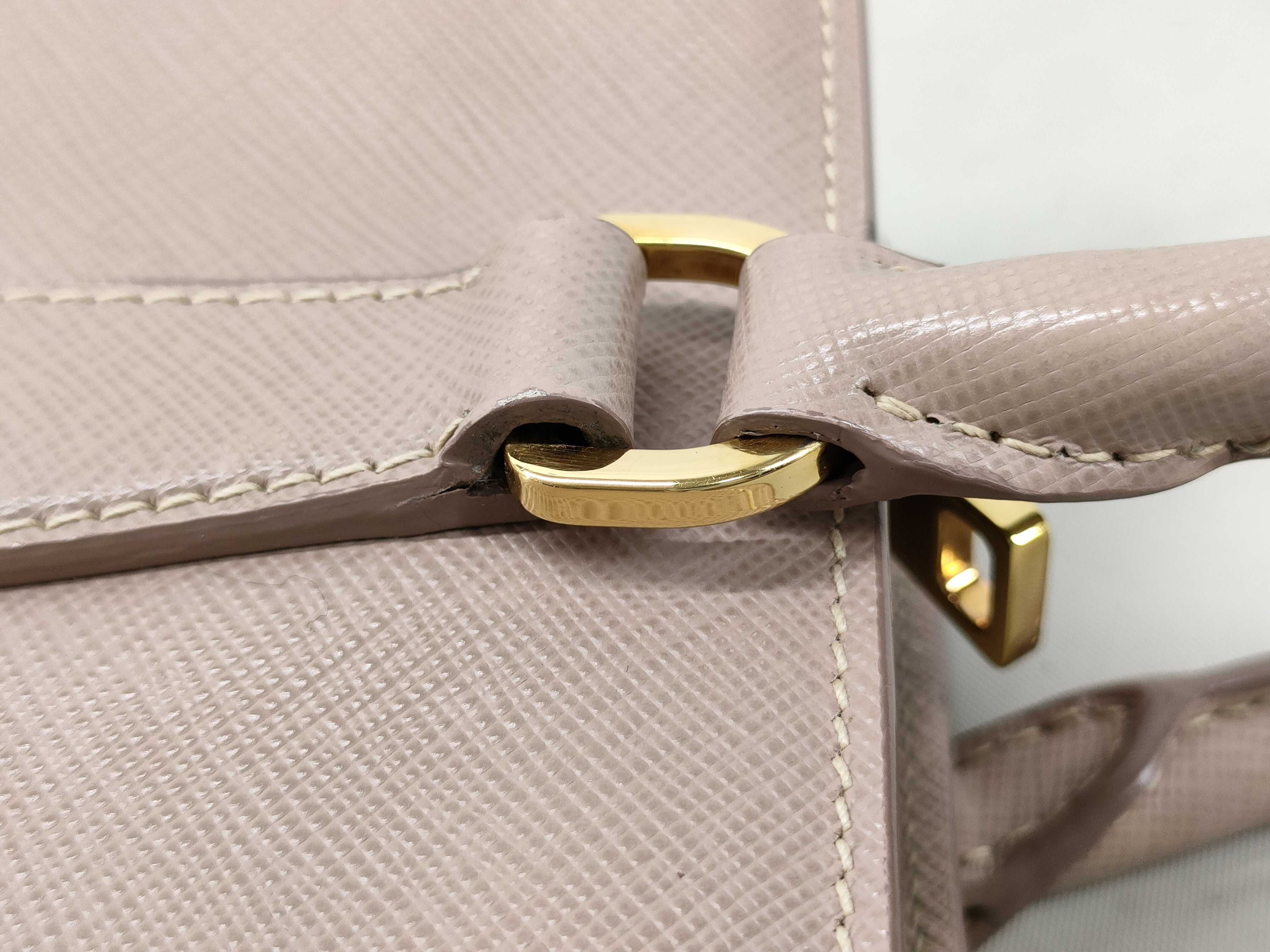 Saffiano Lux Galleria Leather 2-Way Handbag, Pink, BN1786 — view 6
