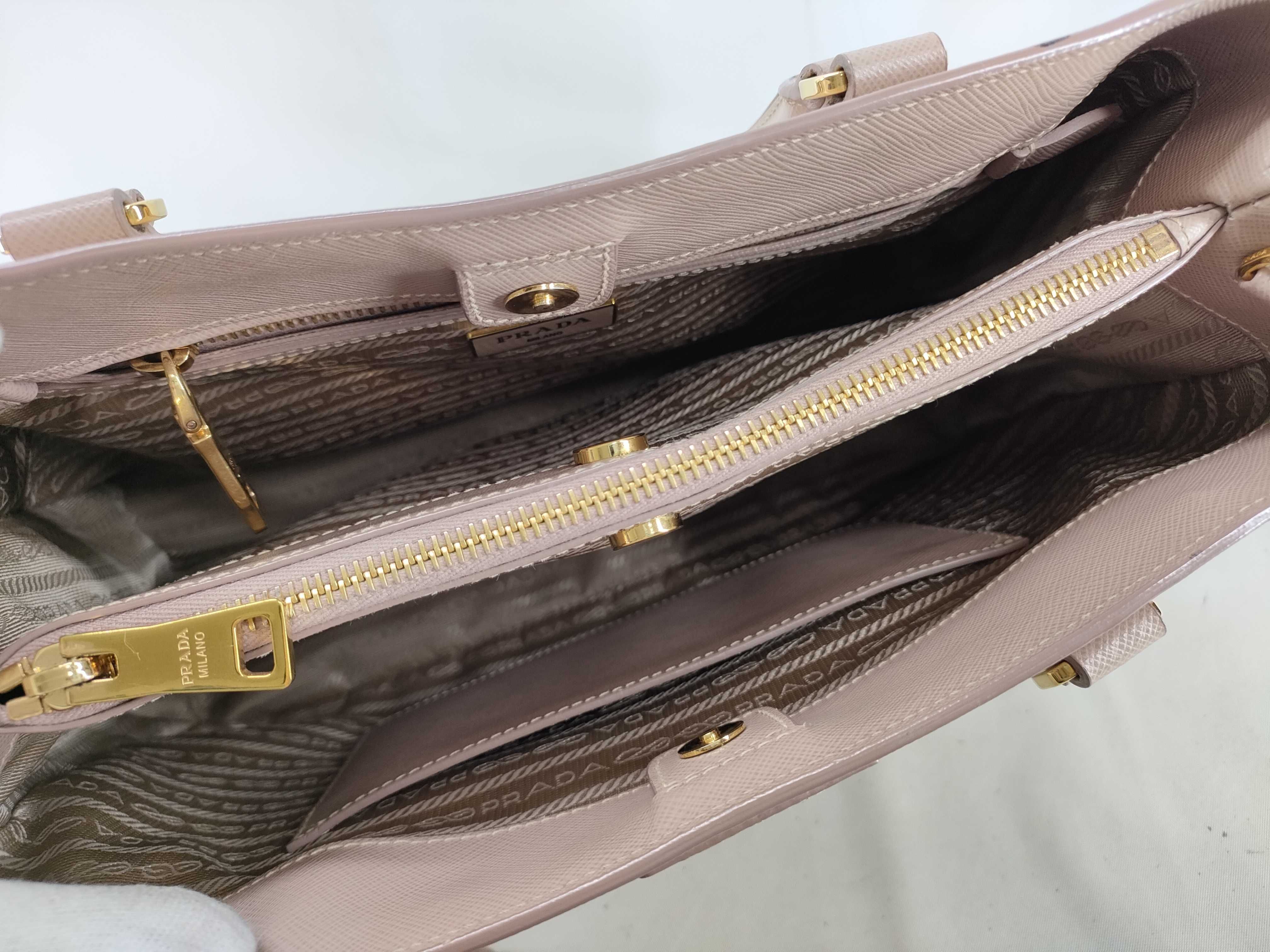Saffiano Lux Galleria Leather 2-Way Handbag, Pink, BN1786 — view 9