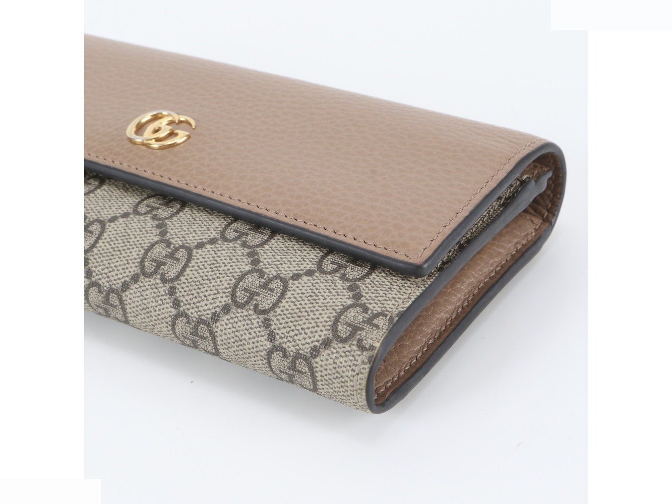 GG Supreme GG Marmont 456116 Leather Long Wallet — view 3