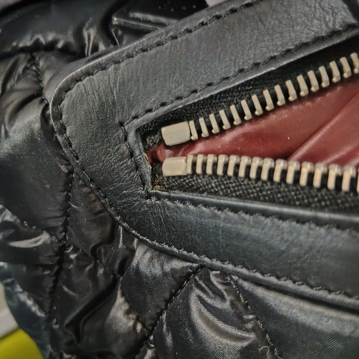 Coco Cocoon Nylon x Leather Handbag, Black with Silver Hardware, 13602141, Series 13 — view 11