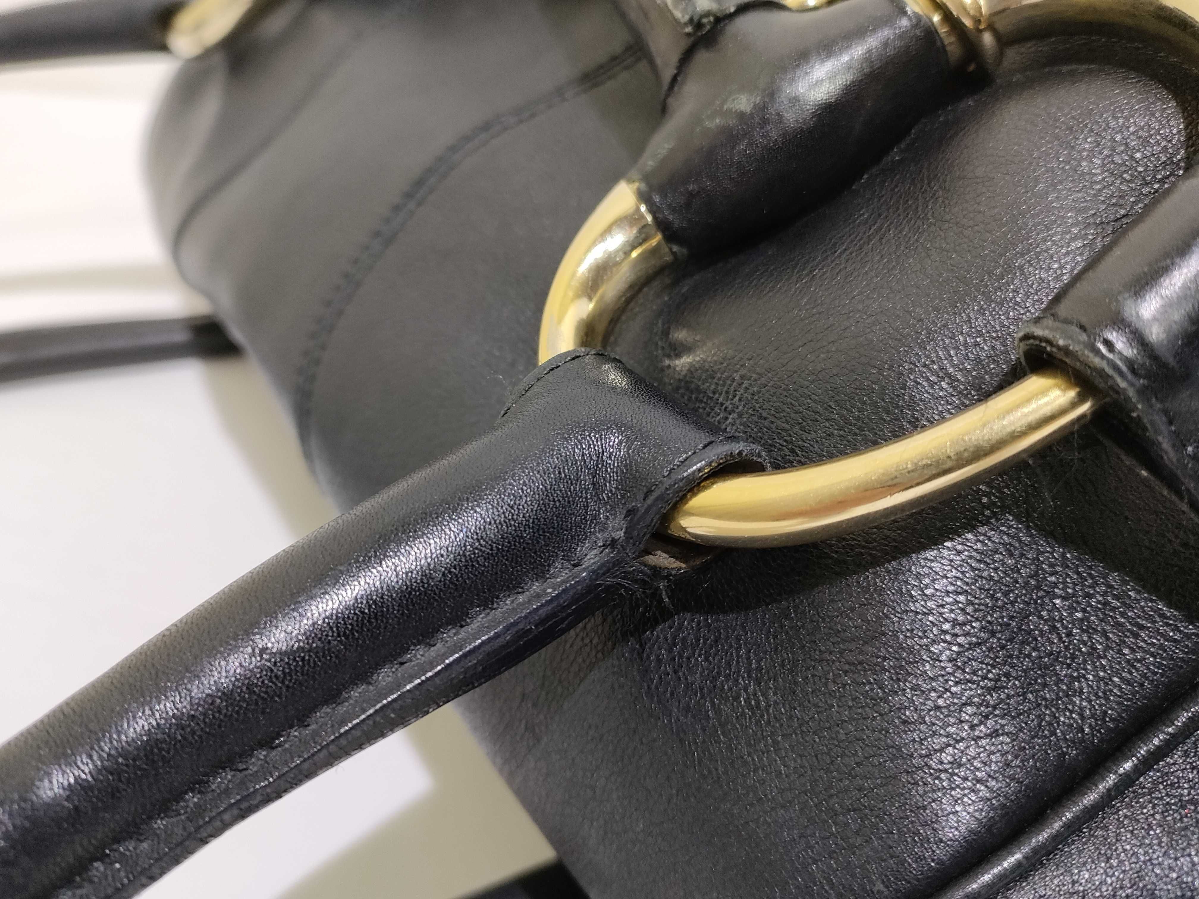 Horsebit Leather Boston Bag 131092 Black Handbag — view 5