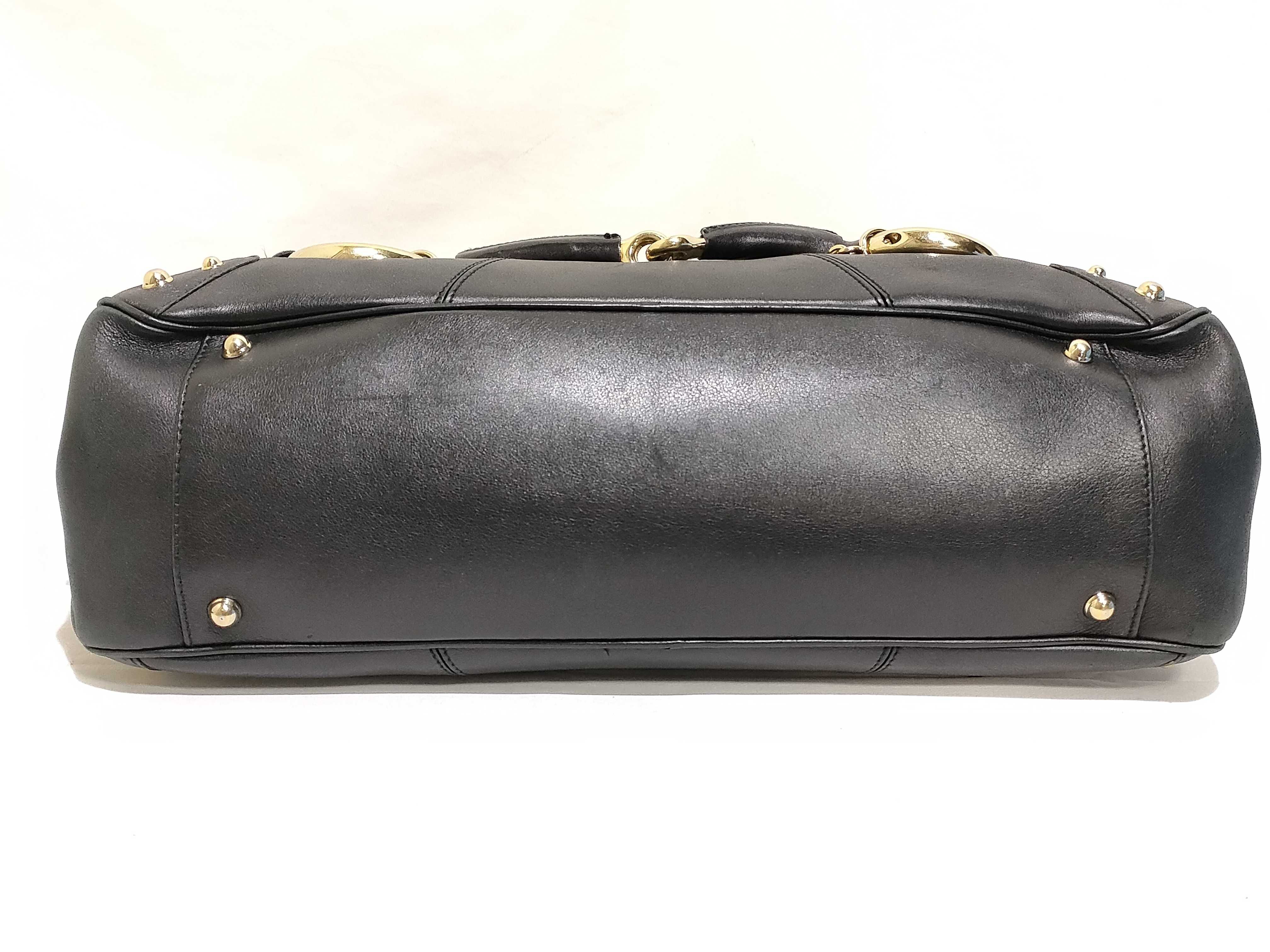 Horsebit Leather Boston Bag 131092 Black Handbag — view 7
