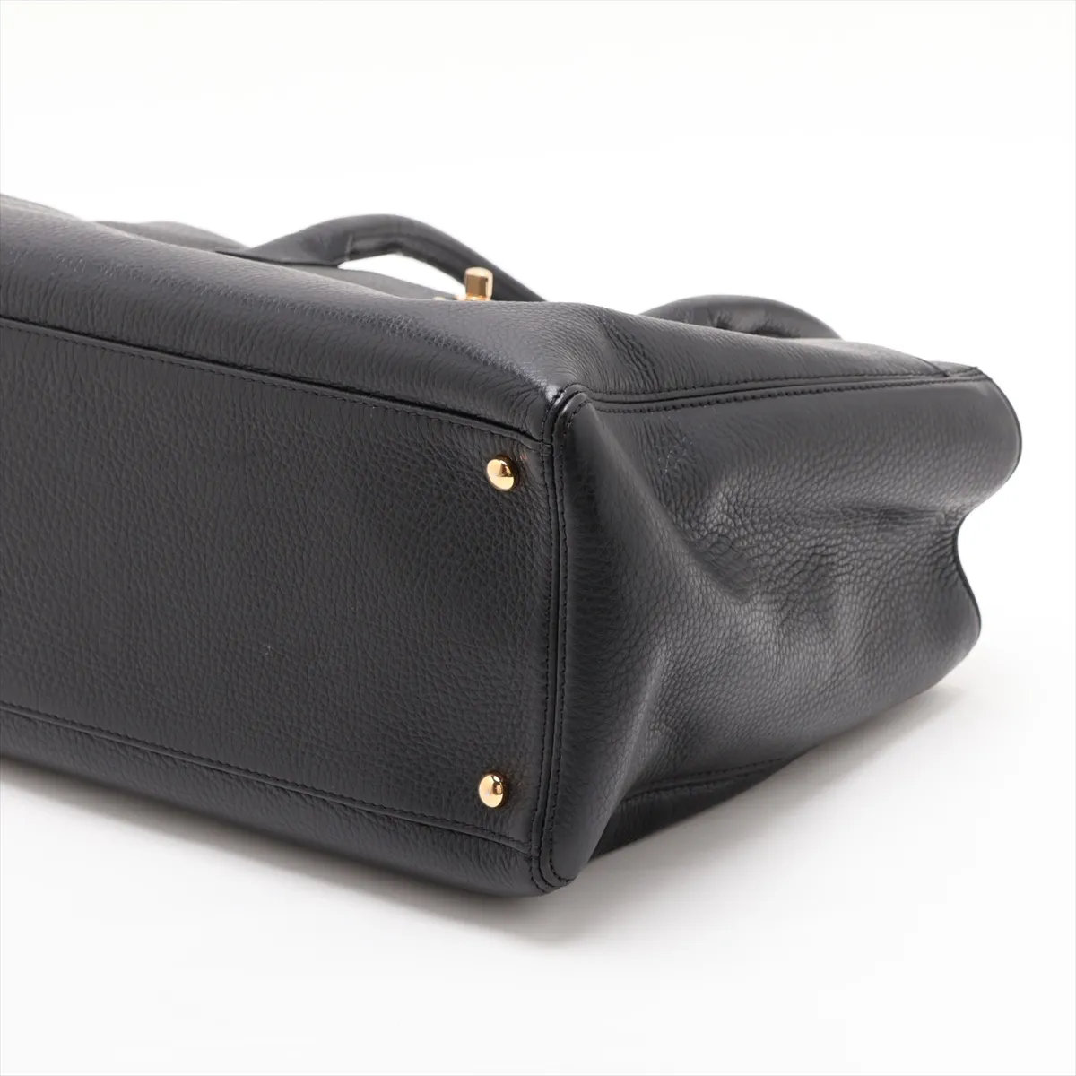 Executive Caviar Skin 2-Way Tote Bag, Black with Gold Hardware, 19312497, Serial Number 19 — view 3