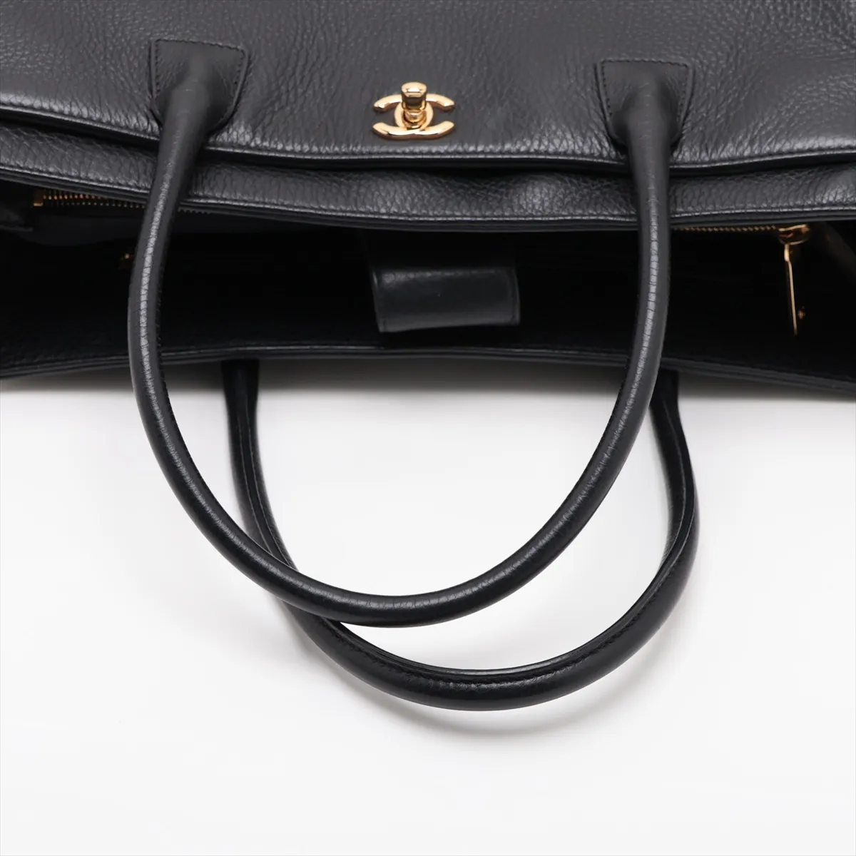 Executive Caviar Skin 2-Way Tote Bag, Black with Gold Hardware, 19312497, Serial Number 19 — view 5
