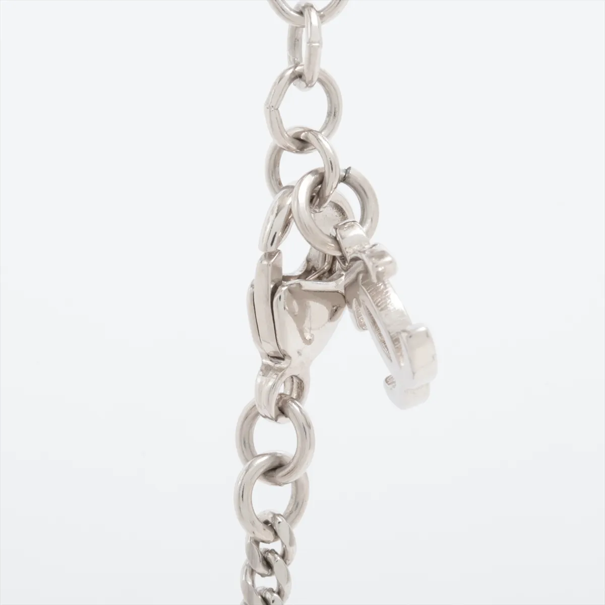 Coco Mark F25C Necklace, Gold Plated x Rhinestone x Faux Pearl, Silver. Shows signs of wear, — view 3