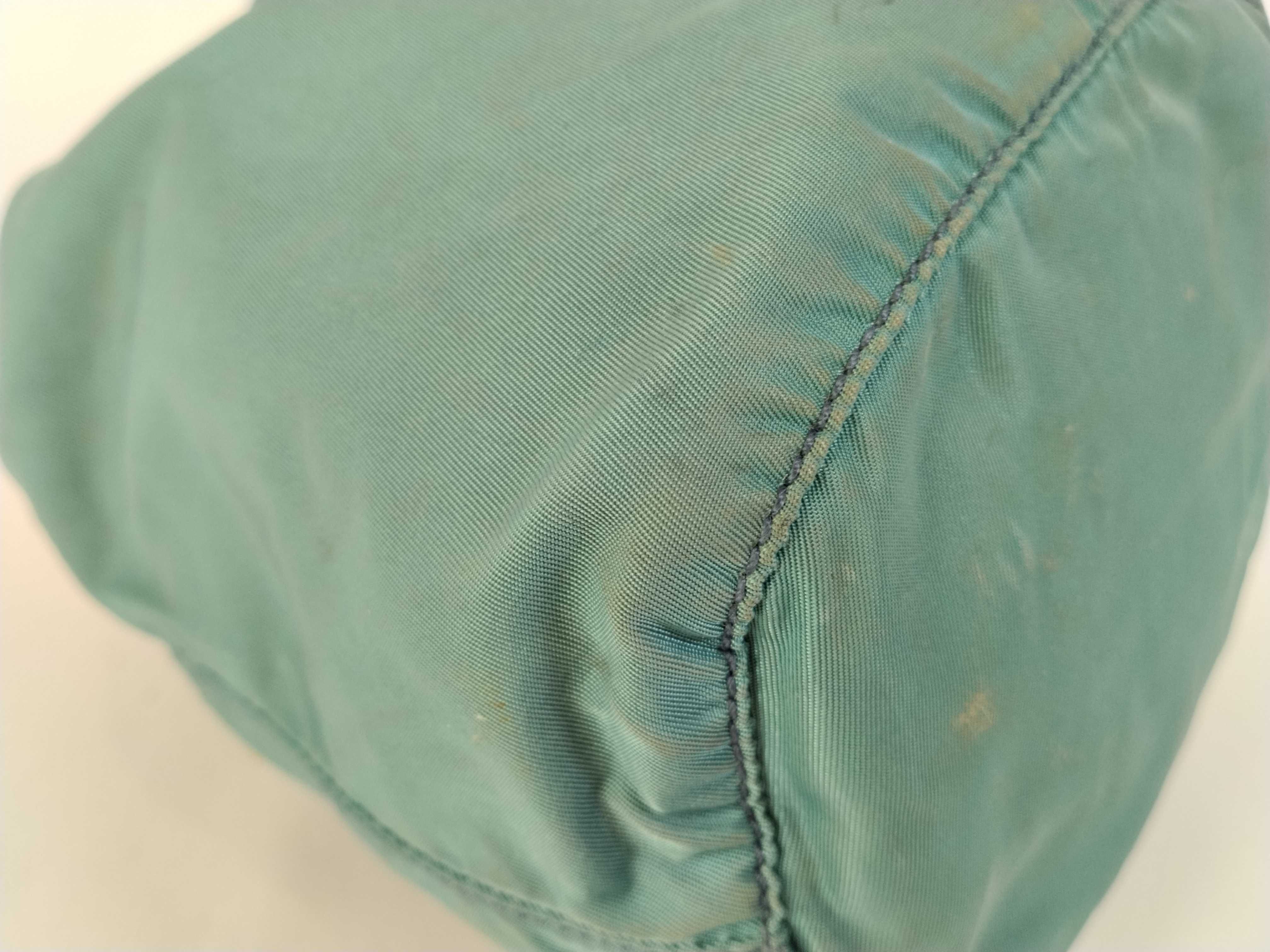 nylon drawstring pouch with triangular logo. (Nylon handbag/pouch) — view 3
